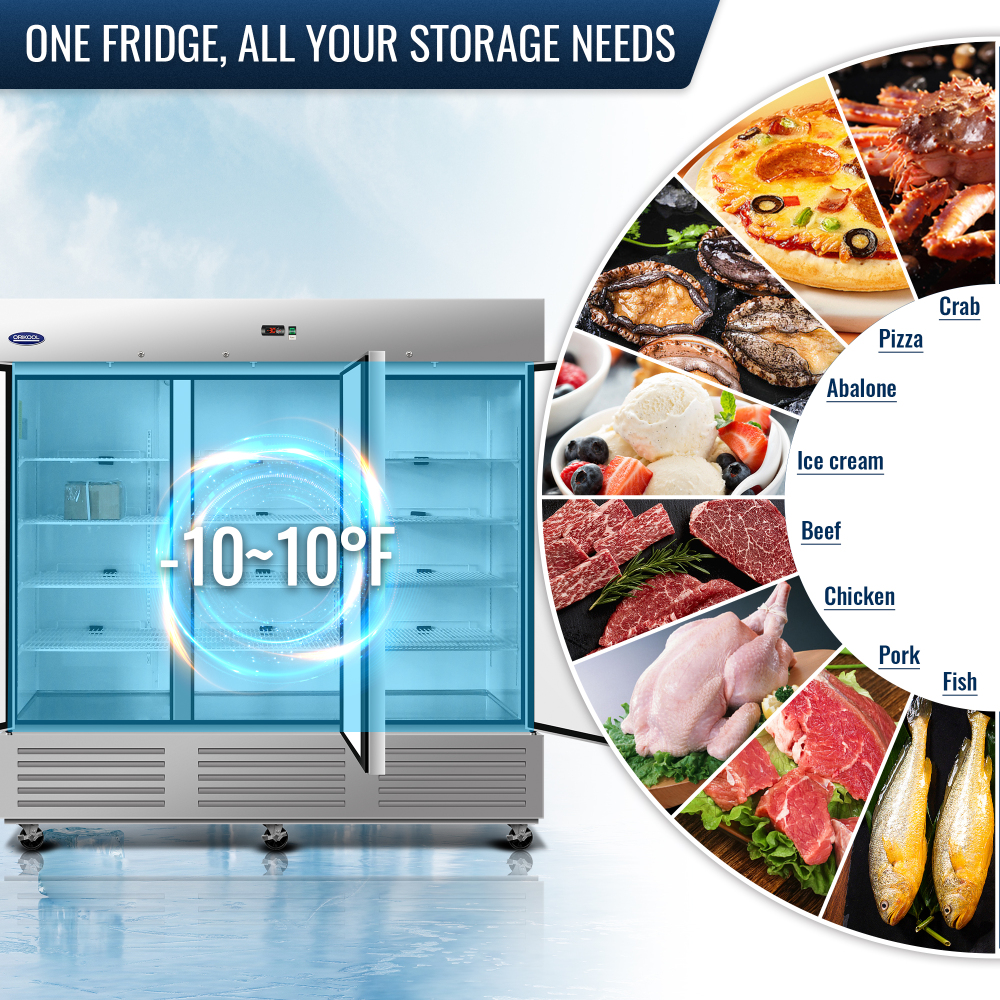 72-cu ft Upright Frost-free Commercial Freezer in Sliver