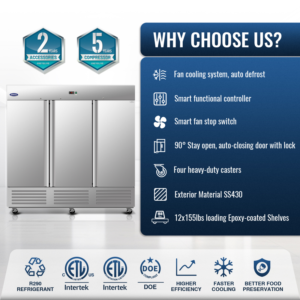 72-cu ft Upright Frost-free Commercial Freezer in Sliver