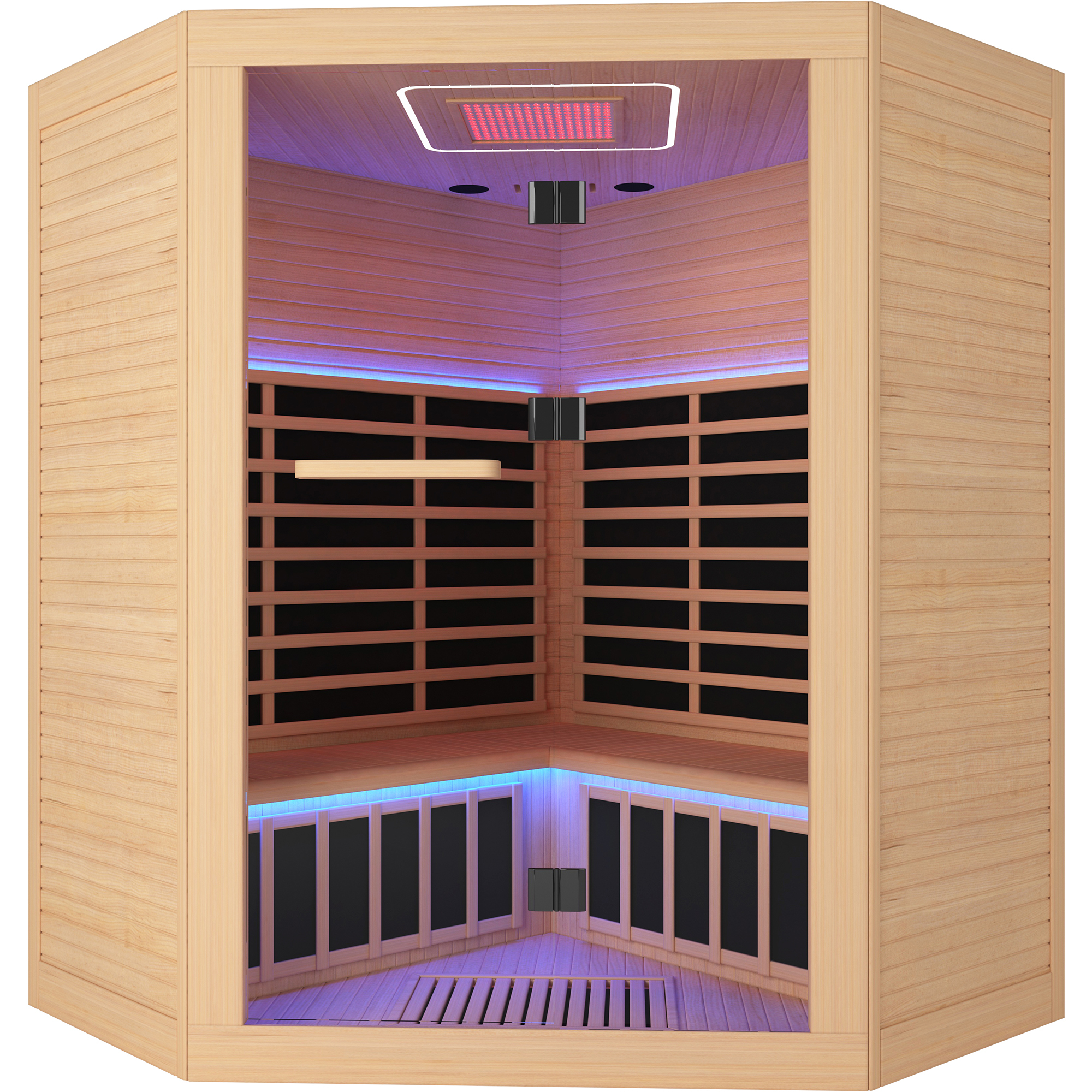 4-Person Indoor Hemlock Infrared Sauna with 11 Far-infrared Carbon Crystal Heaters