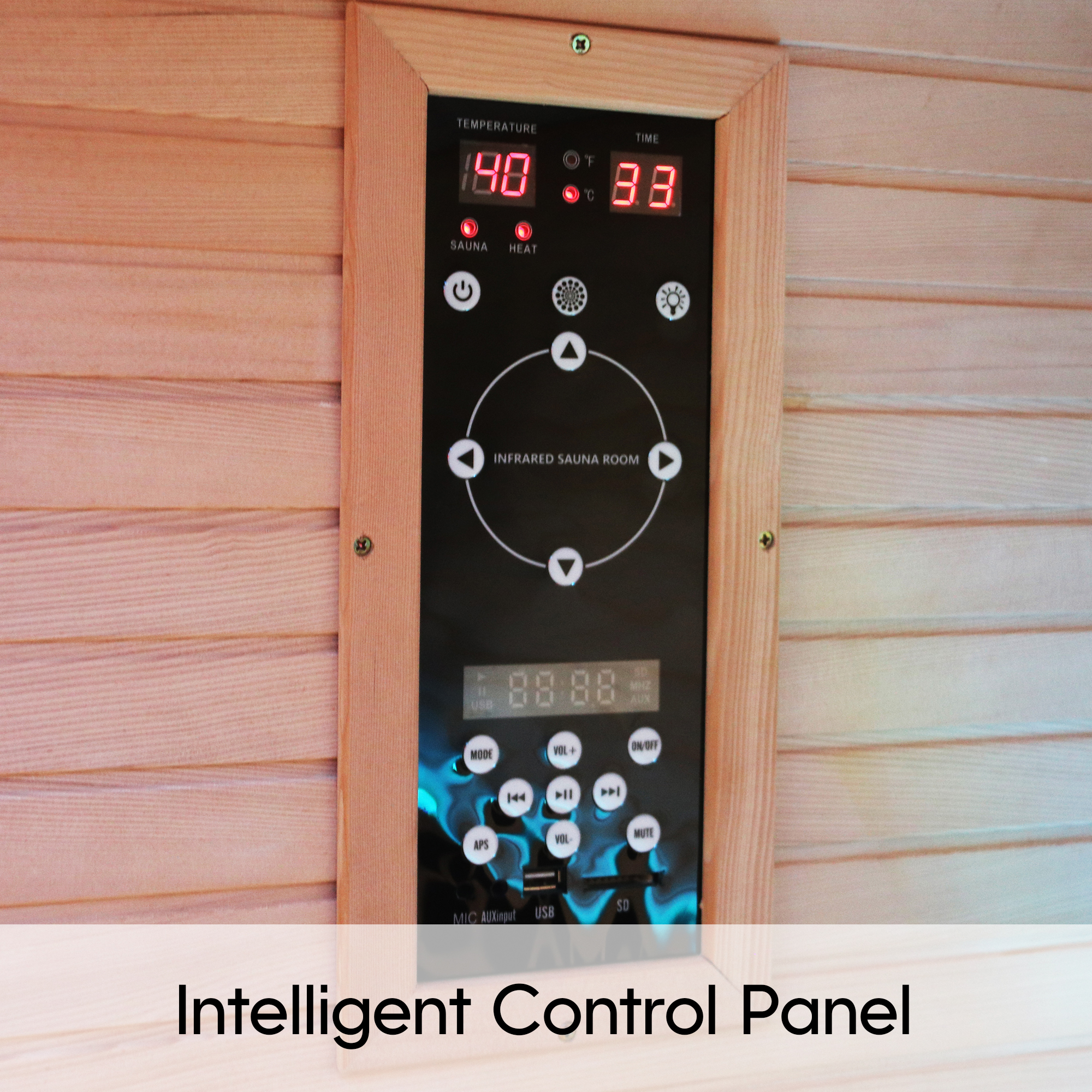4-Person Indoor Hemlock Infrared Sauna with 11 Far-infrared Carbon Crystal Heaters