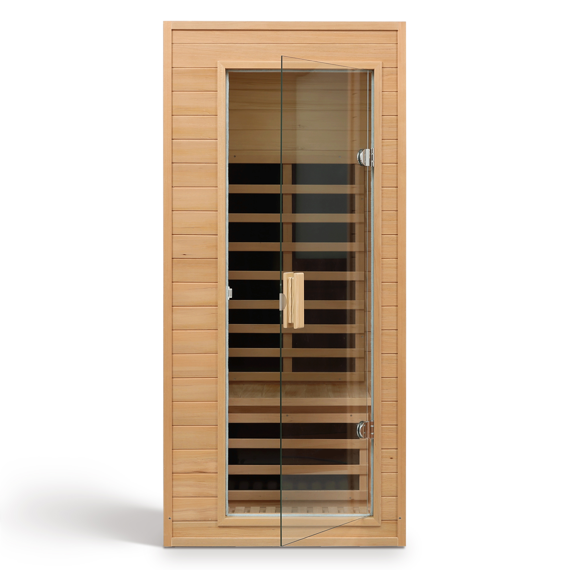 1-Person Indoor Hemlock Infrared Sauna with 5 Far-Infrared Carbon Crystal Heaters