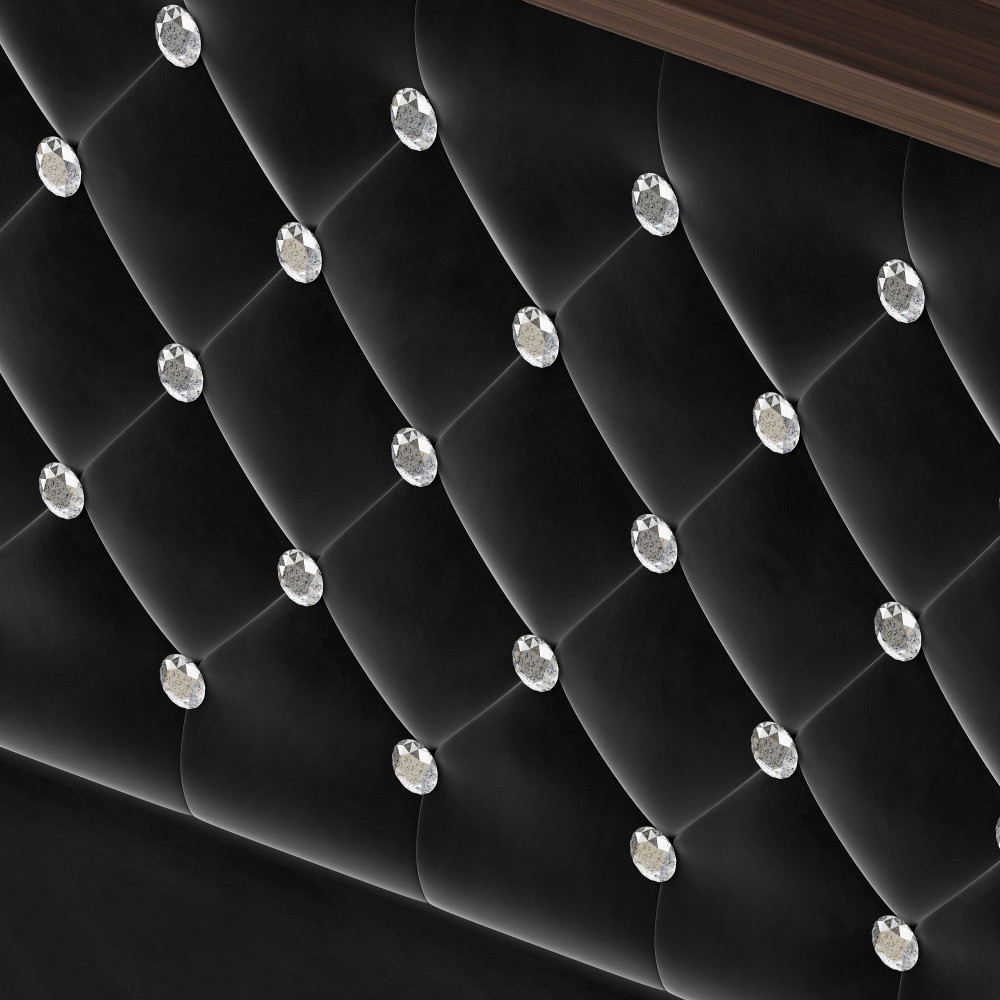 84.6"L x 63.7"W x 51.9"H Queen Size Velvet Tufted Soft Bed Frame, 52"High Headboard, USB Port and Night Light, Shelf, Black