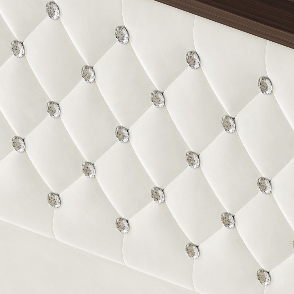 84.6"L x 63.7"W x 51.9"H Queen Size Velvet Tufted Soft Bed Frame, 52"High Headboard, USB Port and Night Light, Shelf, Beige