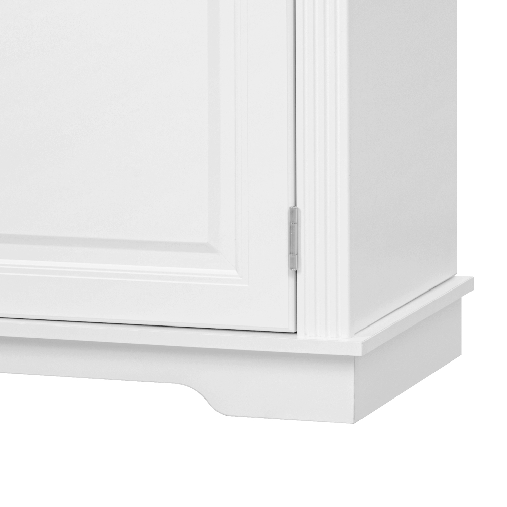 K&K 71" Tall Kitchen Pantry Cabinet with 3 Pull Out Cabinet Organizers, Farmhouse Embossed Texture Storage Cabinet with 6 Door Shelves, 2 Drawers, Freestanding Cupboard for Kitchen, Dining Room White