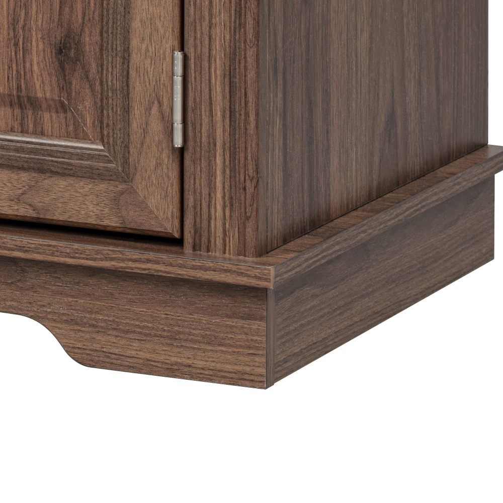 K&K 71" Tall Kitchen Pantry Cabinet with 3 Pull Out Cabinet Organizers, Farmhouse Embossed Texture Storage Cabinet with 6 Door Shelves, 2 Drawers, Freestanding Cupboard for Kitchen, Dining Room Brown