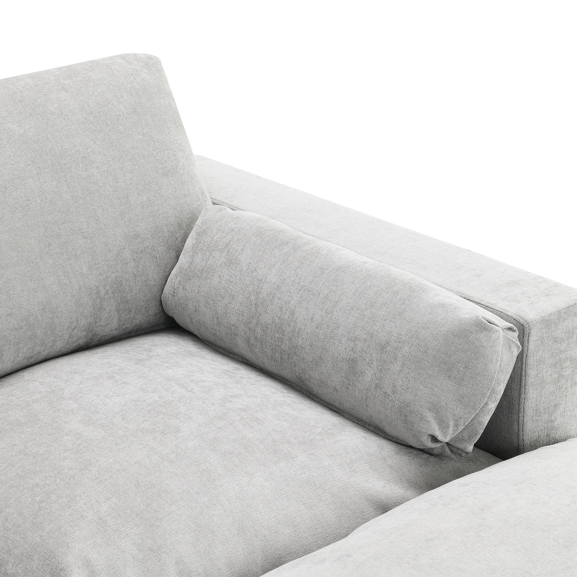 86.5'' U-Shaped Sectional Sofa with Storage Pockets, 2 Movable Ottoman, Armrest Pillows, Free Combination, 5-Seat, Medium Gray