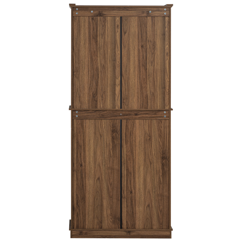 K&K 71" Tall Kitchen Pantry Cabinet with 3 Pull Out Cabinet Organizers, Farmhouse Embossed Texture Storage Cabinet with 6 Door Shelves, 2 Drawers, Freestanding Cupboard for Kitchen, Dining Room Brown