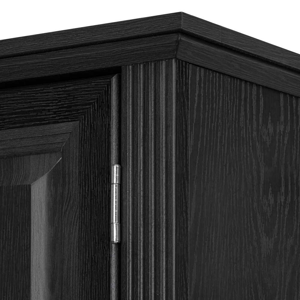 K&K 71" Tall Kitchen Pantry Cabinet with 3 Pull Out Cabinet Organizers, Farmhouse Embossed Texture Storage Cabinet with 6 Door Shelves, 2 Drawers, Freestanding Cupboard for Kitchen, Dining Room Black