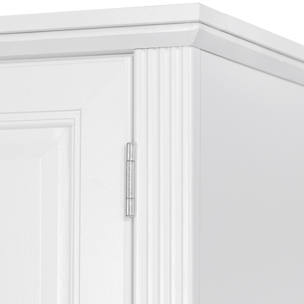 K&K 71" Tall Kitchen Pantry Cabinet with 3 Pull Out Cabinet Organizers, Farmhouse Embossed Texture Storage Cabinet with 6 Door Shelves, 2 Drawers, Freestanding Cupboard for Kitchen, Dining Room White