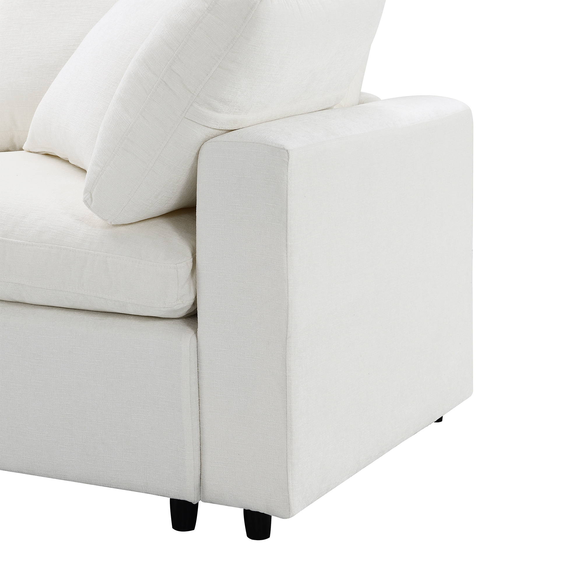 130*65" Modern Modular Cloud Sofa Bed, 6 Seat Chenille Sectional Couch Set with Ottoman,Free Combination, Beige