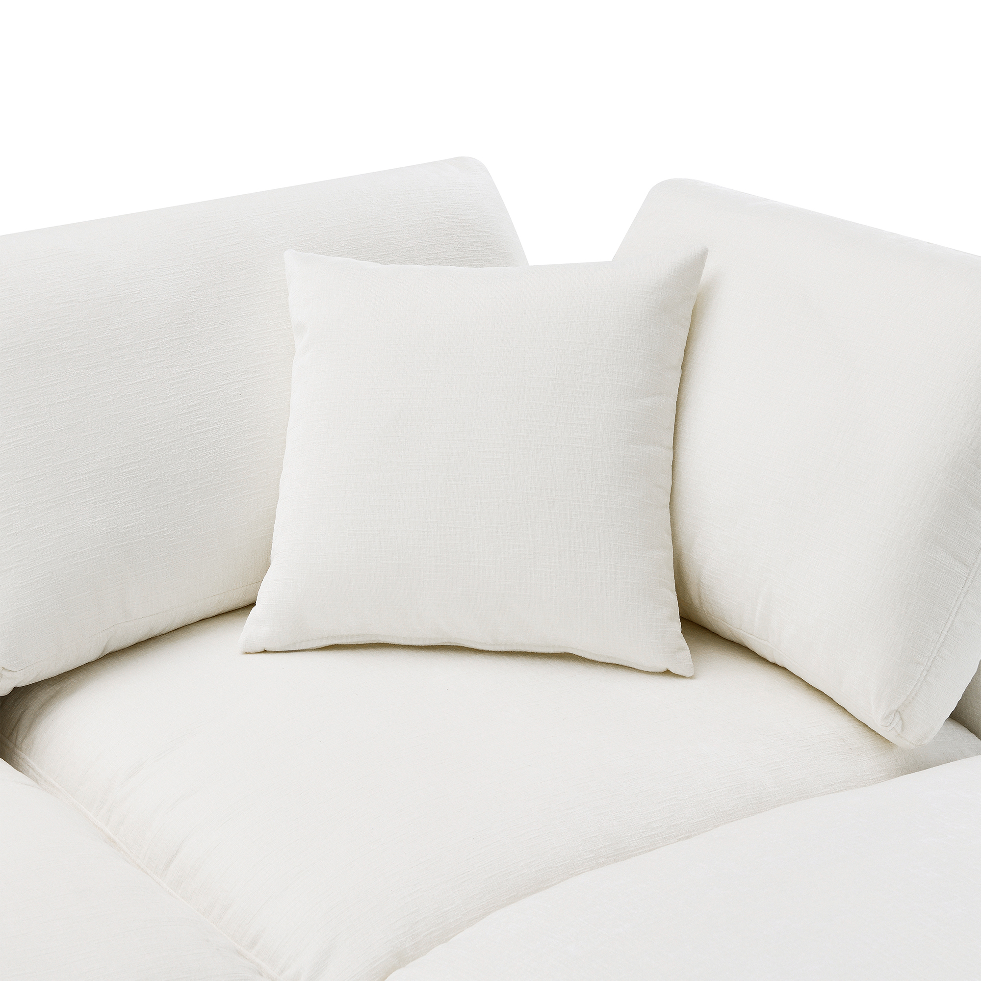 130*65" Modern Modular Cloud Sofa Bed, 6 Seat Chenille Sectional Couch Set with Ottoman,Free Combination, Beige