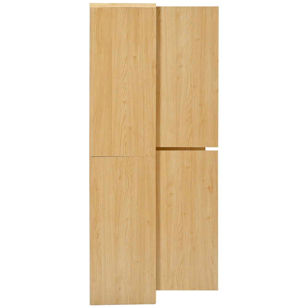 K&K 72" Tall Farmhouse Kitchen Pantry Cabinet with 8 Door Shelves, Curved Design Storage Cabinet with 3 Adjustable Shelves, Hidden Drawer, Versatile Cupboard for Kitchen, Dining & Bathroom, Natural