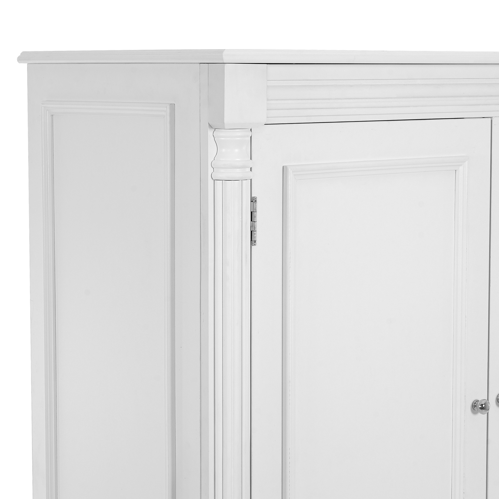 43.3x20x77.3inch Tall Storage Cabinet Cupboard with 6 Door Shelves, 2 Adjustable Shelves and 5 Drawers,White