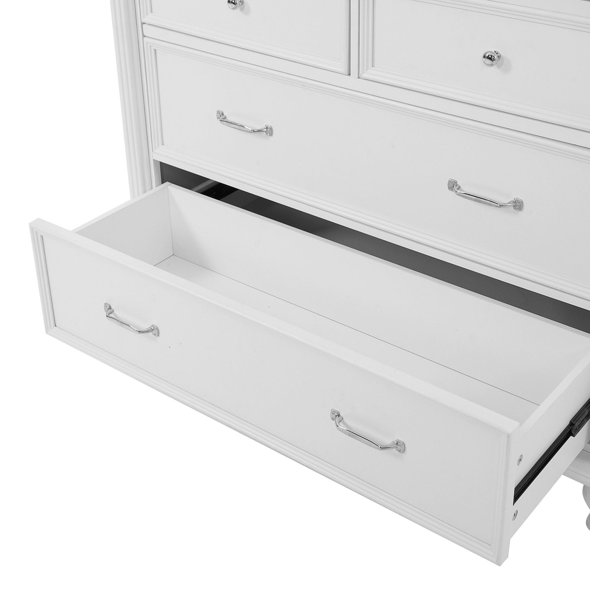 43.3x20x77.3inch Tall Storage Cabinet Cupboard with 6 Door Shelves, 2 Adjustable Shelves and 5 Drawers,White