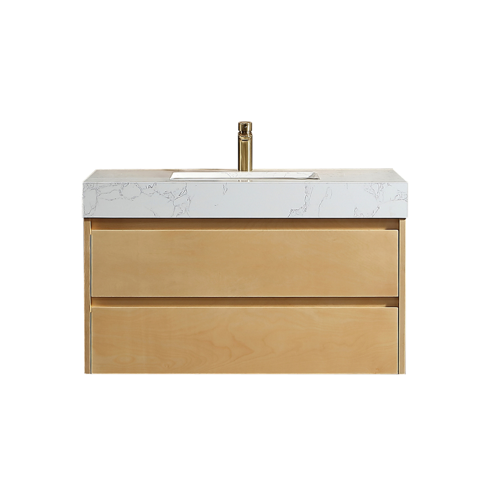 36" L x 21"W x 18"H  Modern Solid Maple Bathroom Vanity
