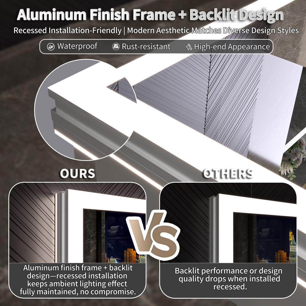 20" W x 70" Modern Full-Length Backlit LED Mirror Storage Cabinet
