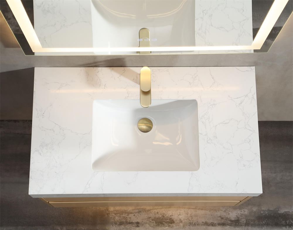 36" L x 21"W x 18"H  Modern Solid Maple Bathroom Vanity