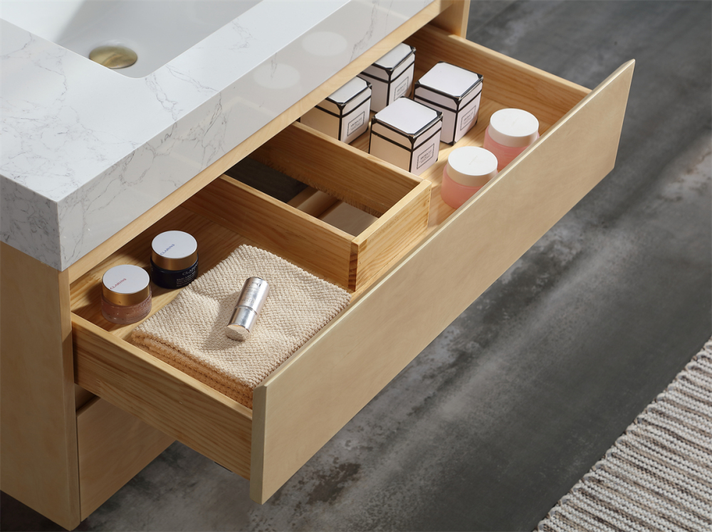 36" L x 21"W x 18"H  Modern Solid Maple Bathroom Vanity
