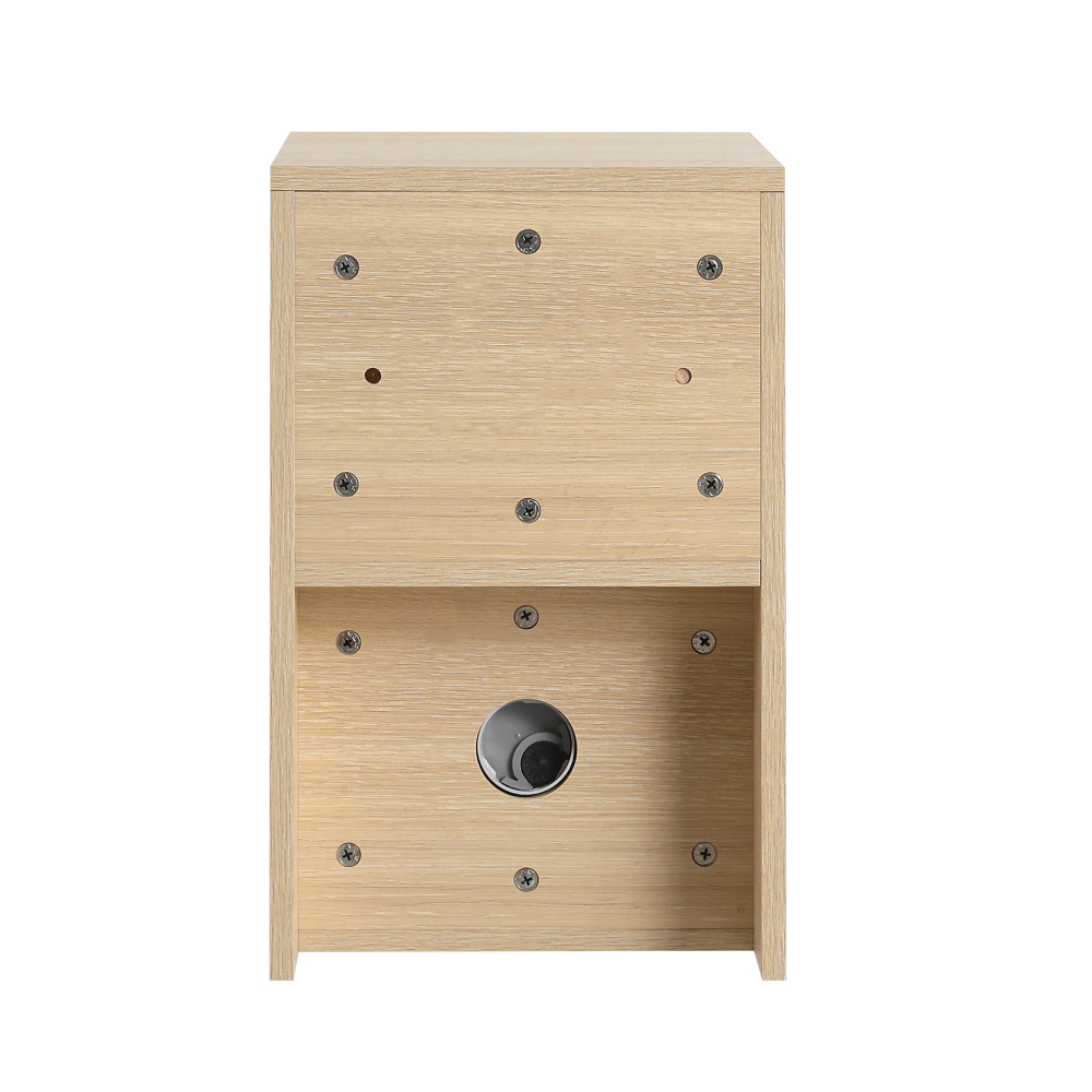 52'' Wall-Mounted Bathroom Vanity with White Ceramic Sink and 2-Storage Shelves & 1-Soft-Close Door, KD-Packing, Plywood, American White Oak