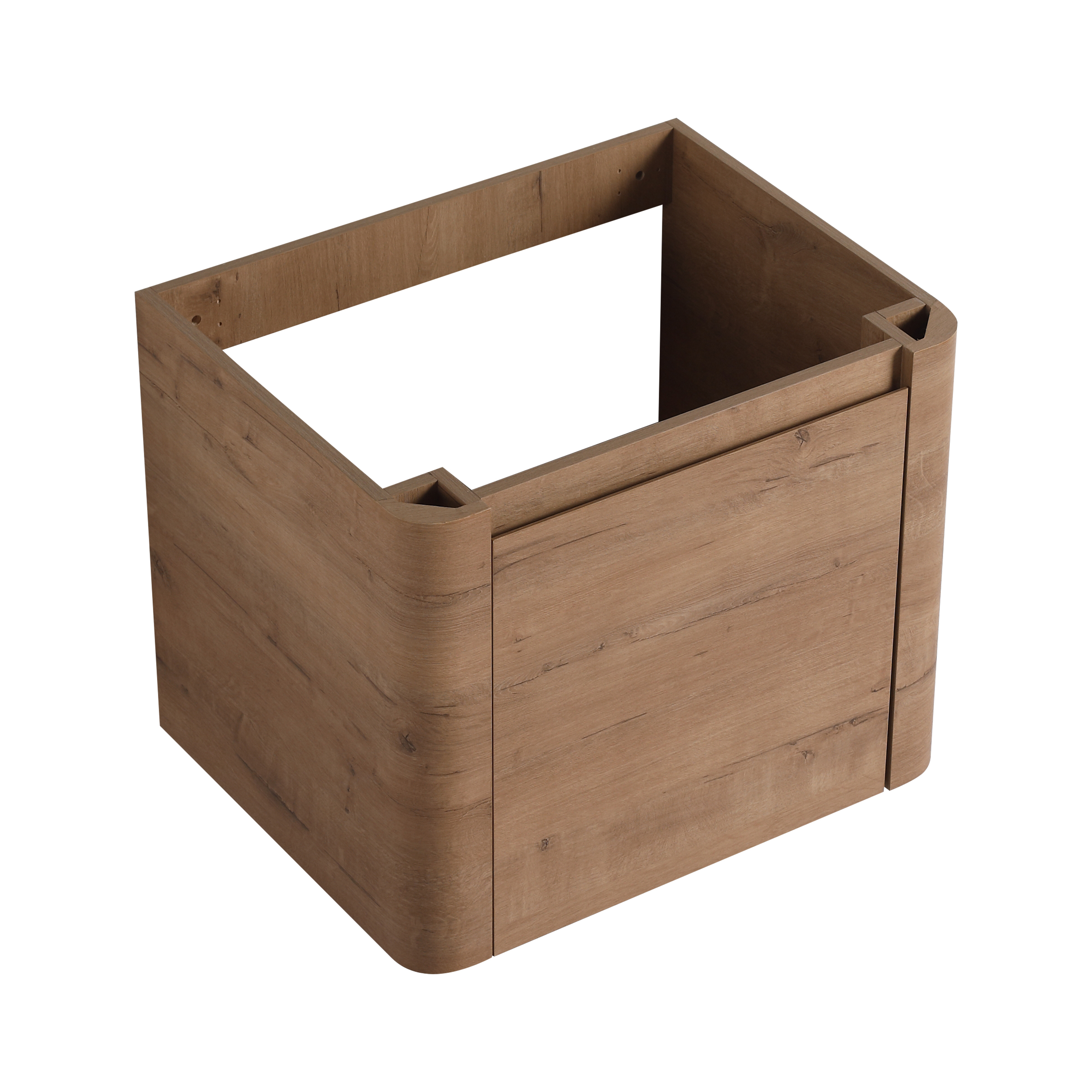 24'' Wall-Mounted Bathroom Vanity with White Ceramic Sink & 1-Soft-Close Door, KD-Packing, Plywood