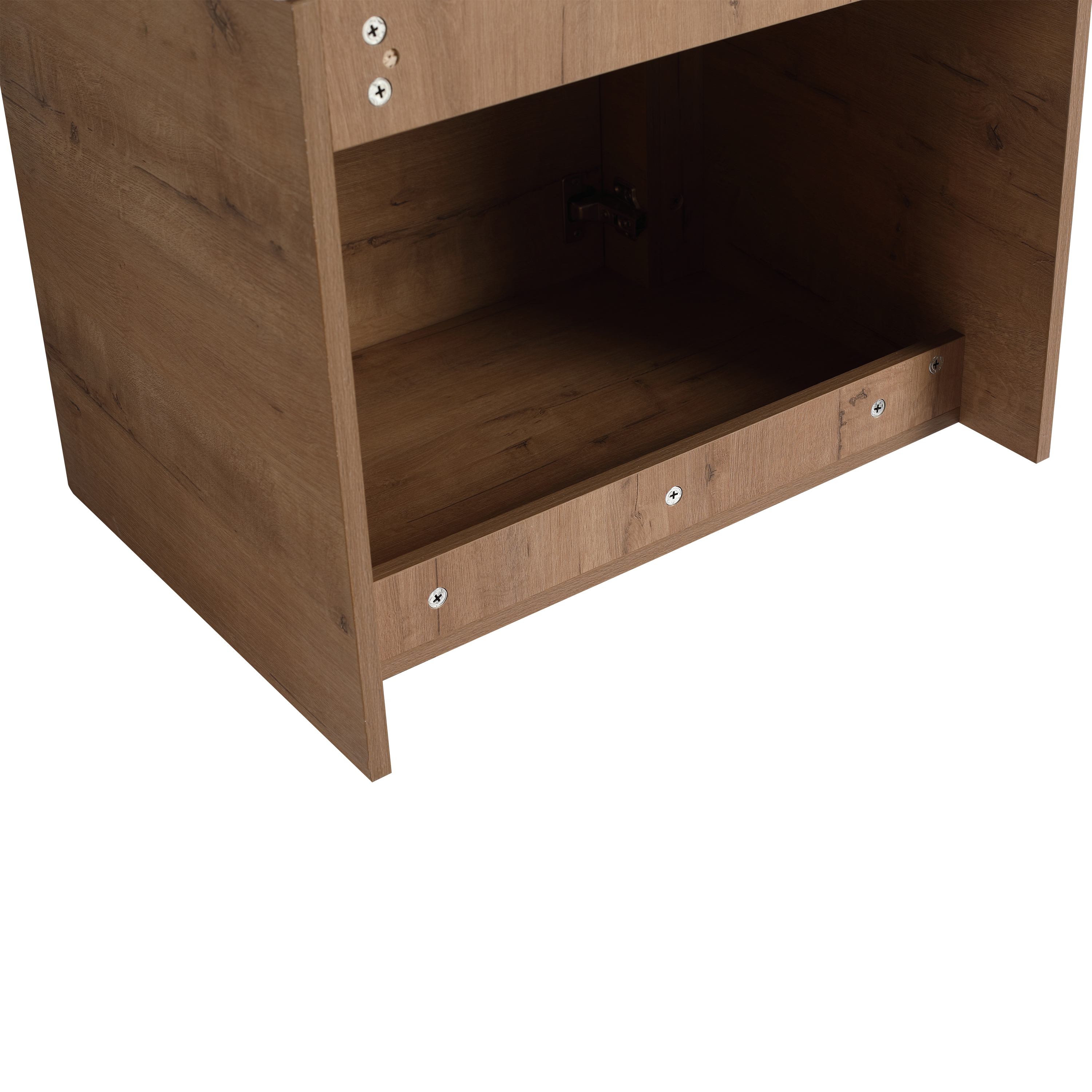 24'' Wall-Mounted Bathroom Vanity with White Ceramic Sink & 1-Soft-Close Door, KD-Packing, Plywood
