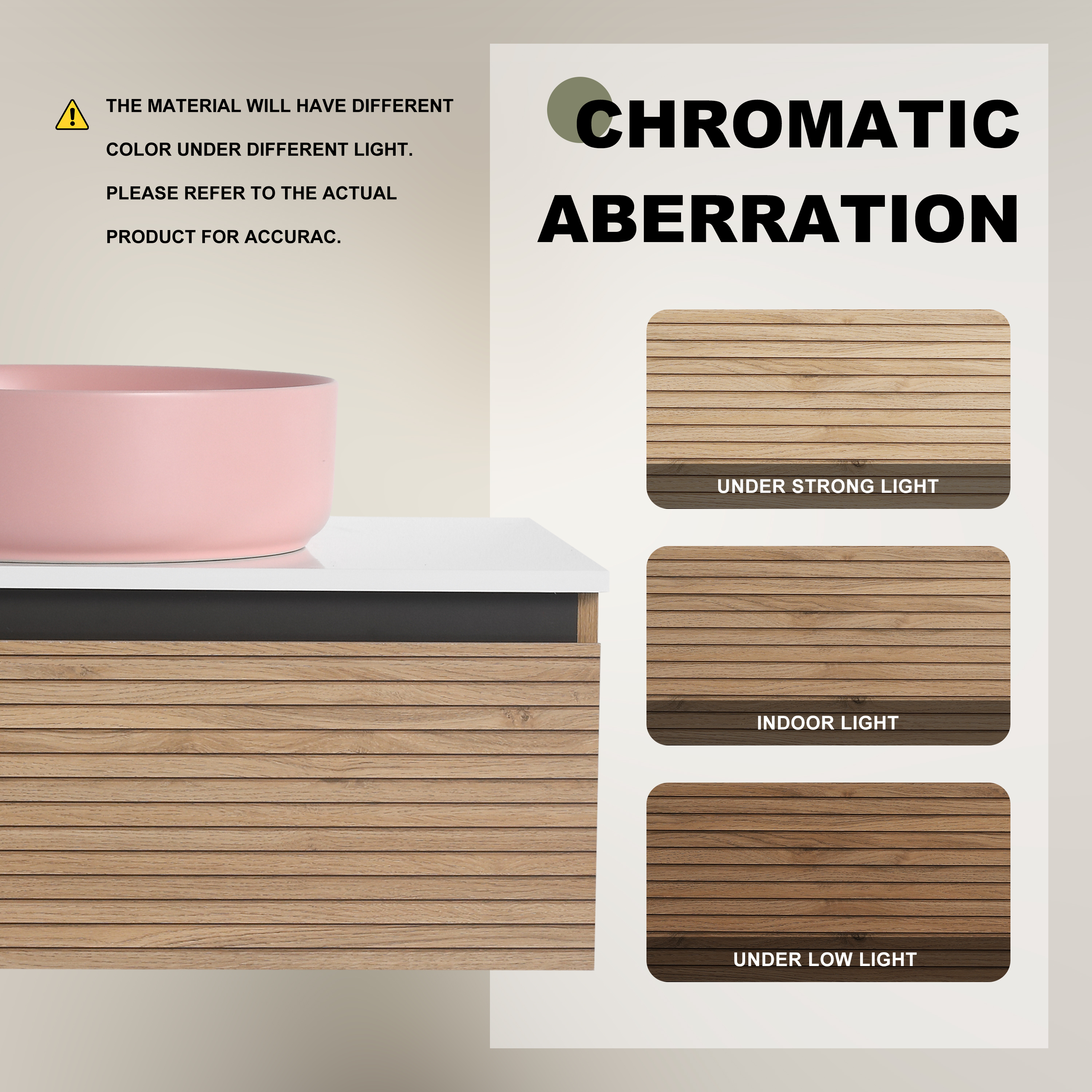30'' Wall-Mounted Bathroom Vanity with Pink Art Ceramic Sink & 1-Soft-Close Drawer, Plywood