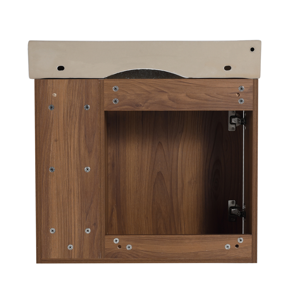 24'' Wall-Mounted Bathroom Vanity with White Ceramic Sink & Soft-Close Door