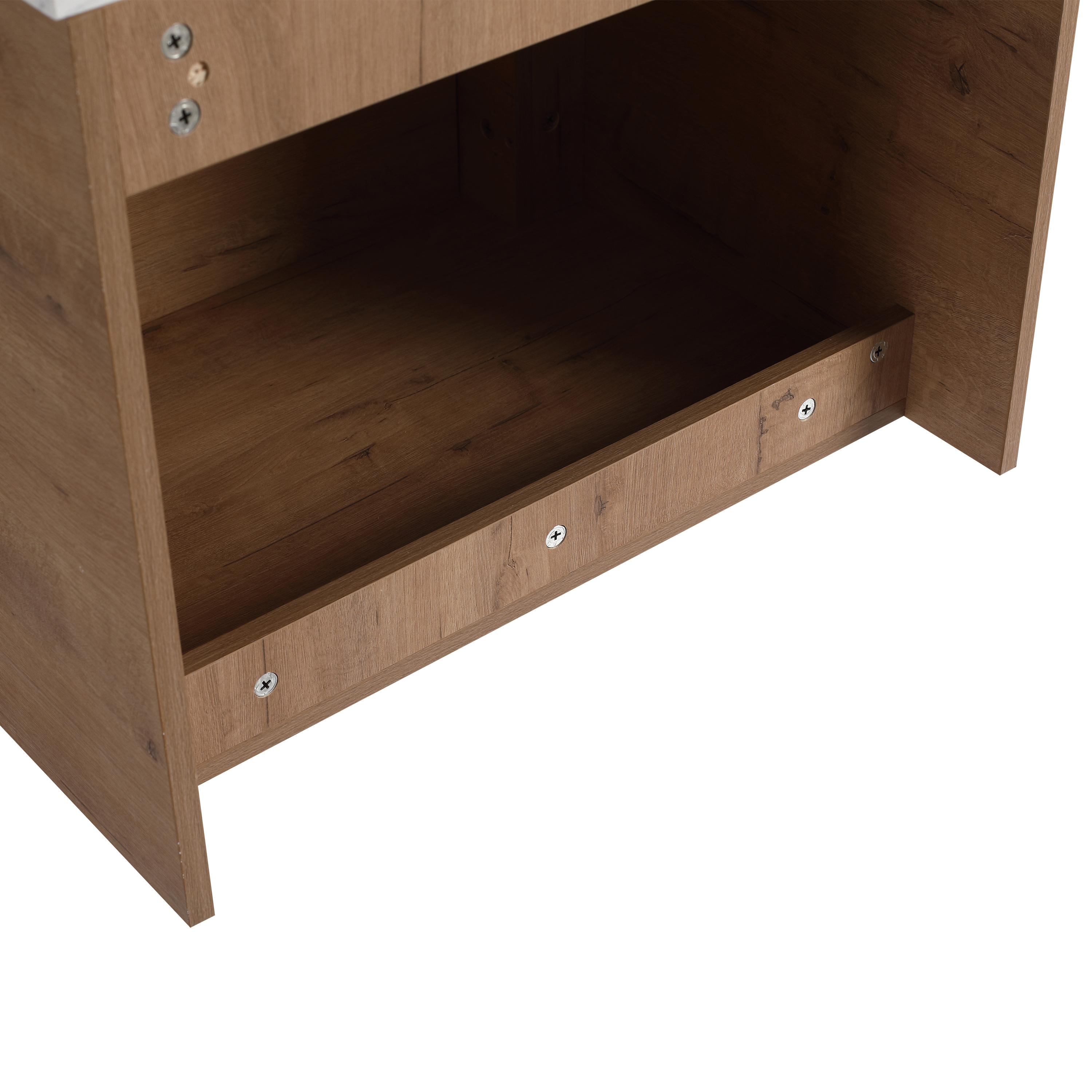 60'' Wall-Mounted Bathroom Vanity With Ceramic Art Sink, and 1-Storage Shelves, Soft-Close Door, KD-Packing, Plywood