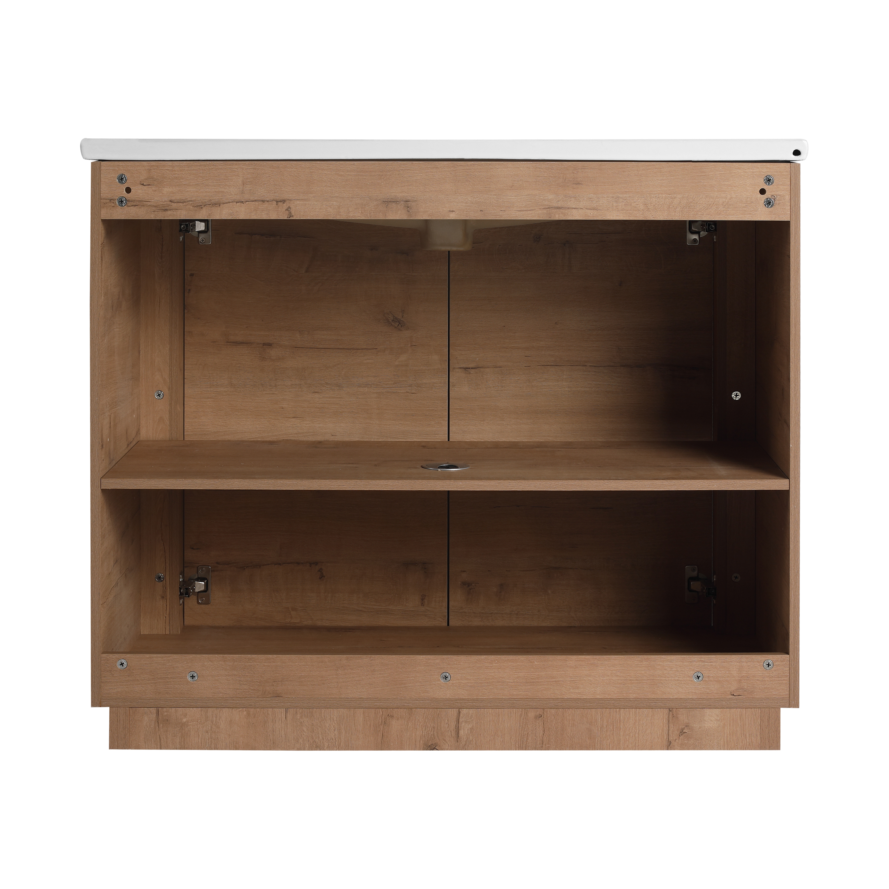 40'' Freestanding Bathroom Vanity with Ceramic Sink & 2-Soft-Close Door and Storage Rack, KD-Packing, Plywood