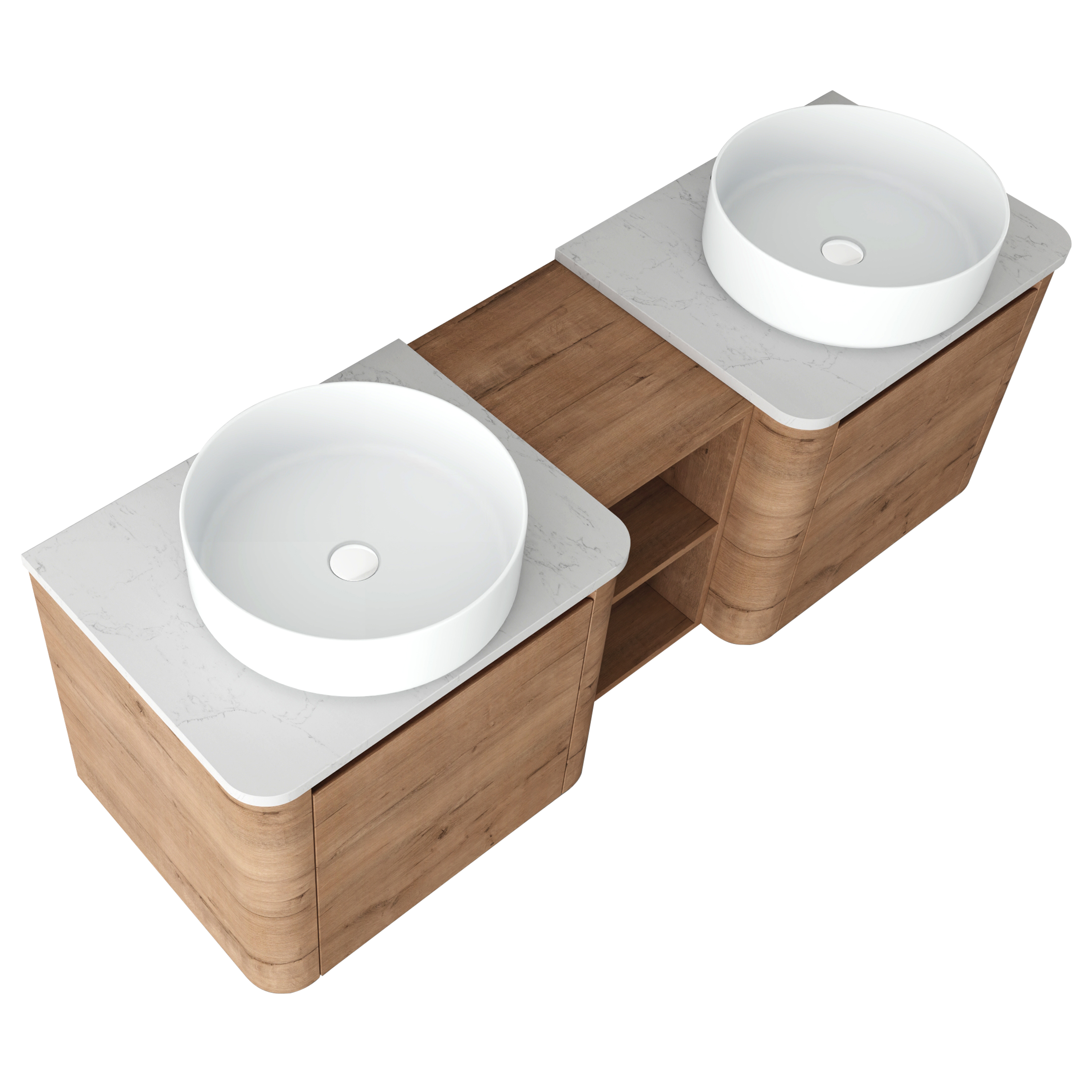 60'' Wall-Mounted Bathroom Vanity With Ceramic Art Sink, and 1-Storage Shelves, Soft-Close Door, KD-Packing, Plywood