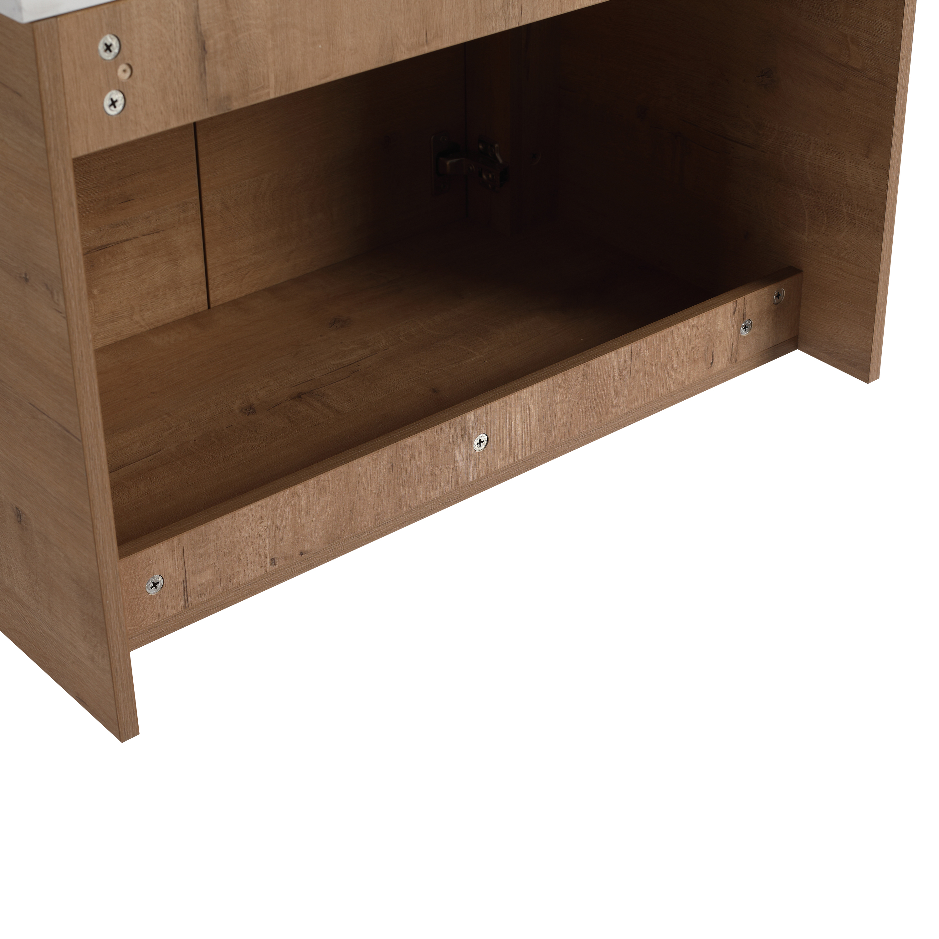 72'' Wall-Mounted Bathroom Vanity With Ceramic Art Sink, and 1-Storage Shelves, 4-Soft-Close Door, KD-Packing, Plywood