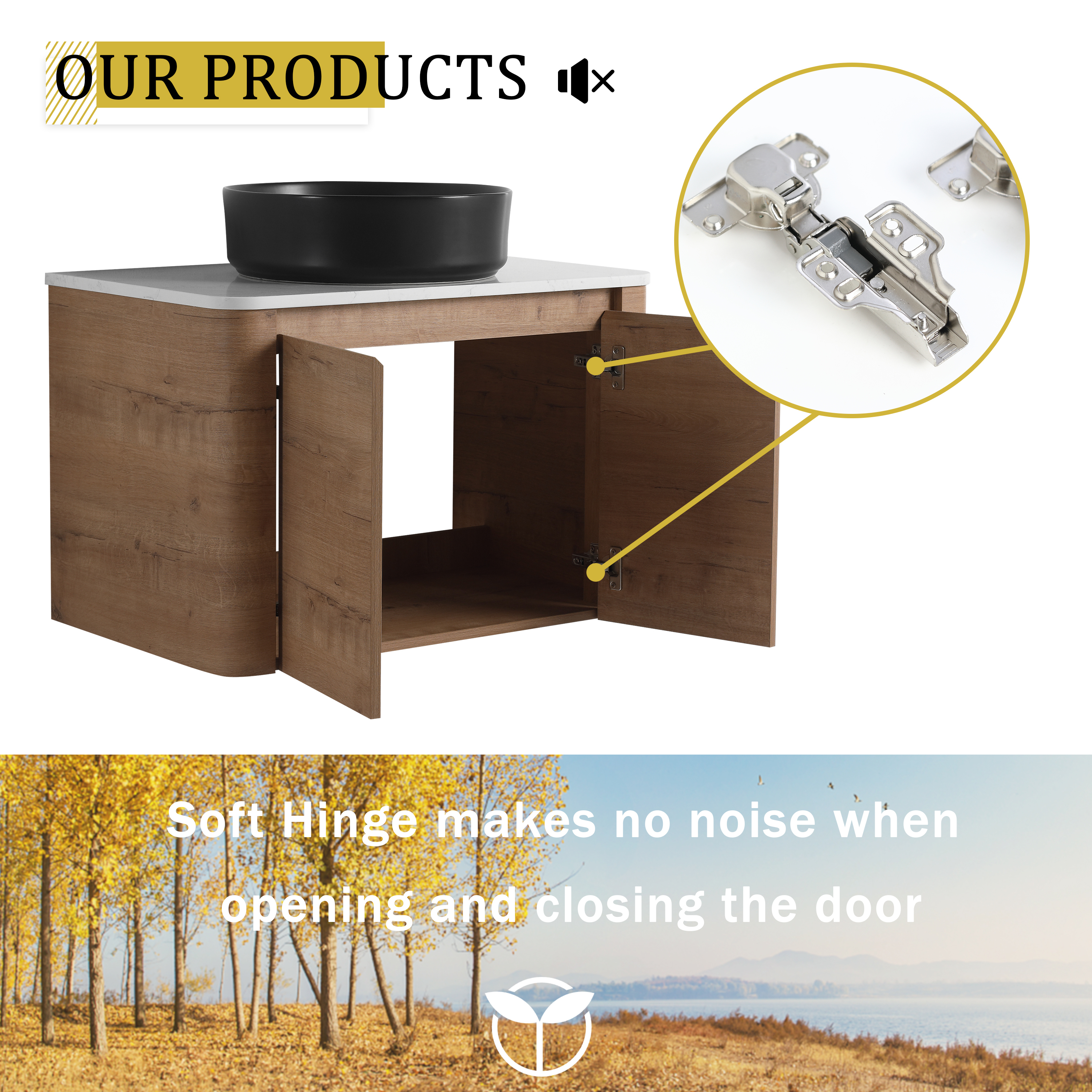72'' Wall-Mounted Bathroom Vanity With Ceramic Art Sink, and 1-Storage Shelves, 4-Soft-Close Door, KD-Packing, Plywood
