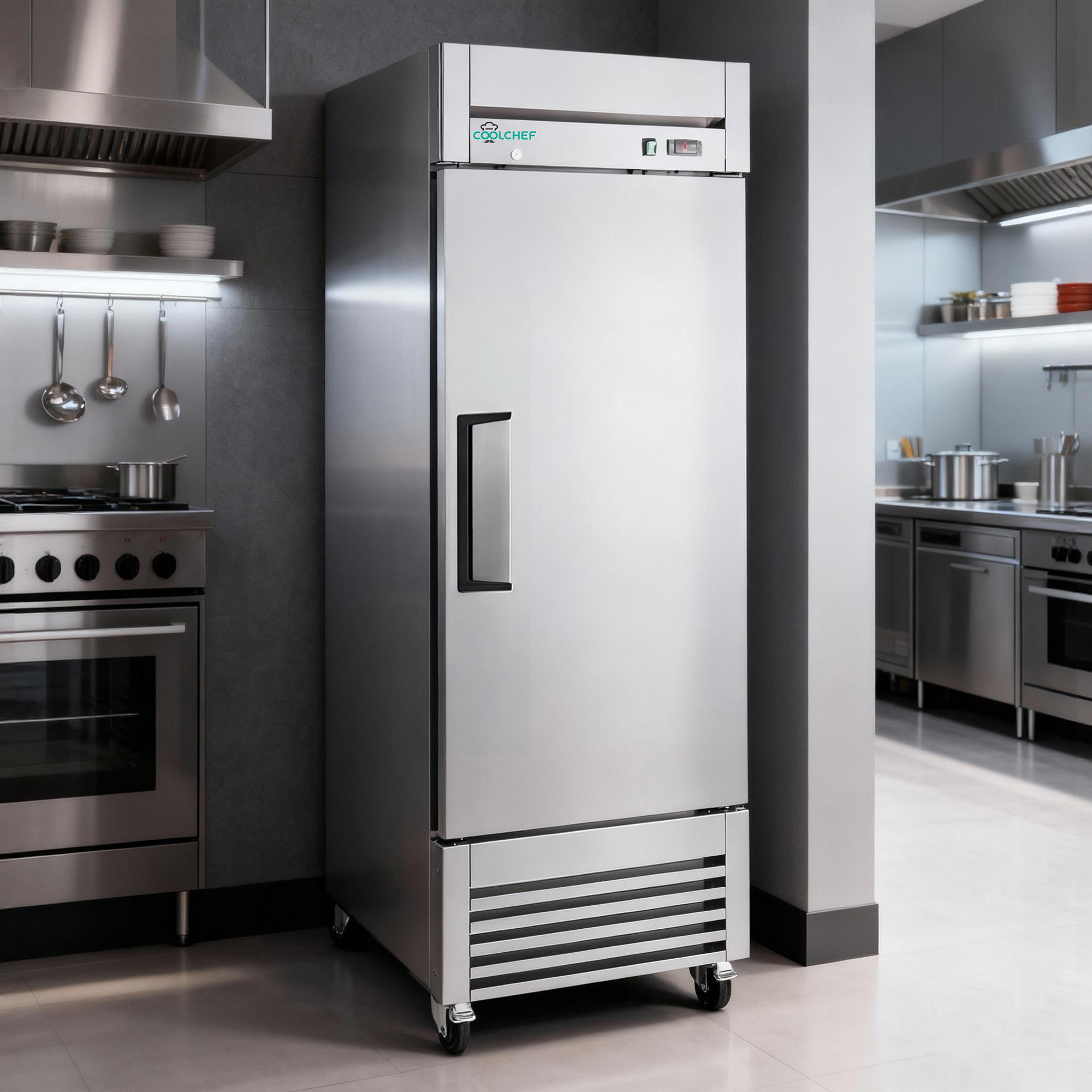 27" Solid Door Stainless Steel Reach-In freezer