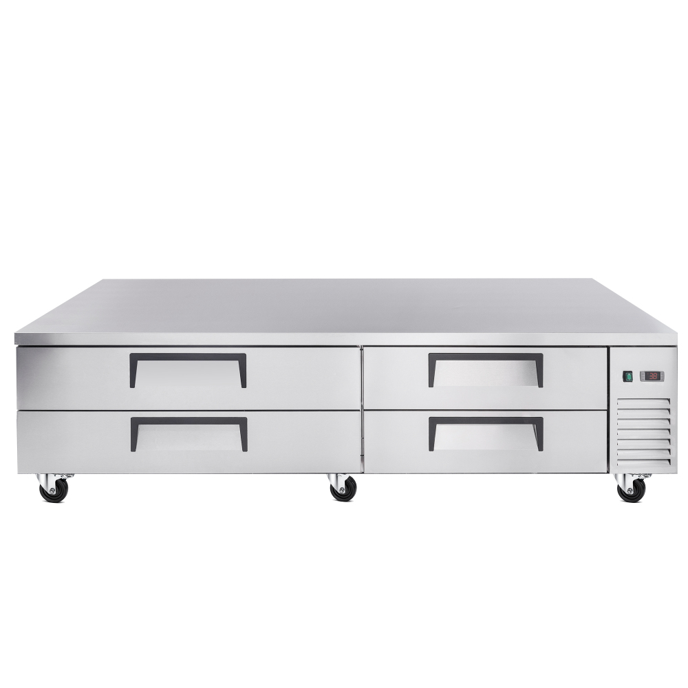 84 " Refrigerated Chef Base 4 Drawer Undercounter Refrigerator 19.1 Cu Ft R290 Ventilated Cooling