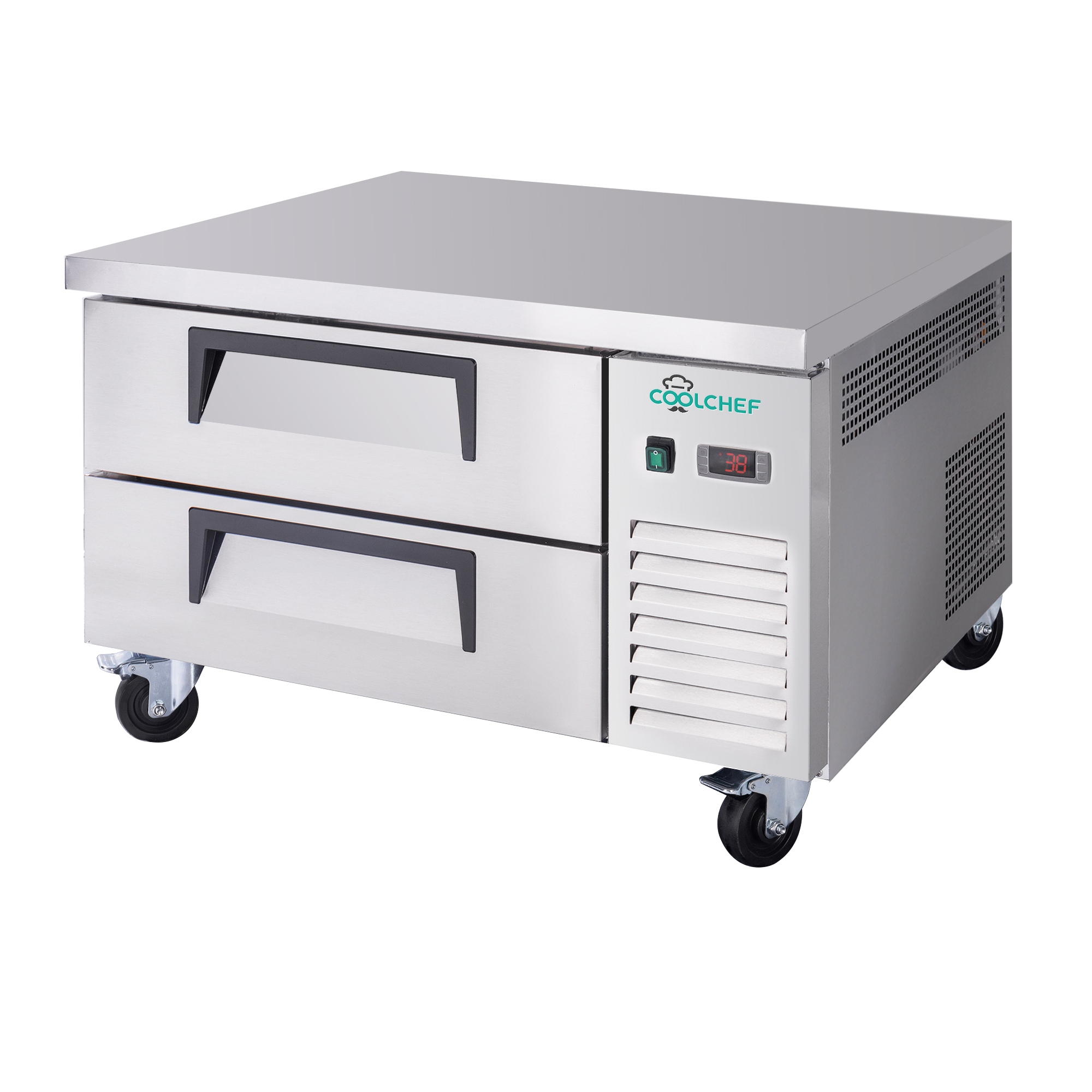 36 Inch Refrigerated Chef Base 2 Drawer Undercounter Refrigerator 6.5 Cu Ft 33 41F Ventilated Cooling R290