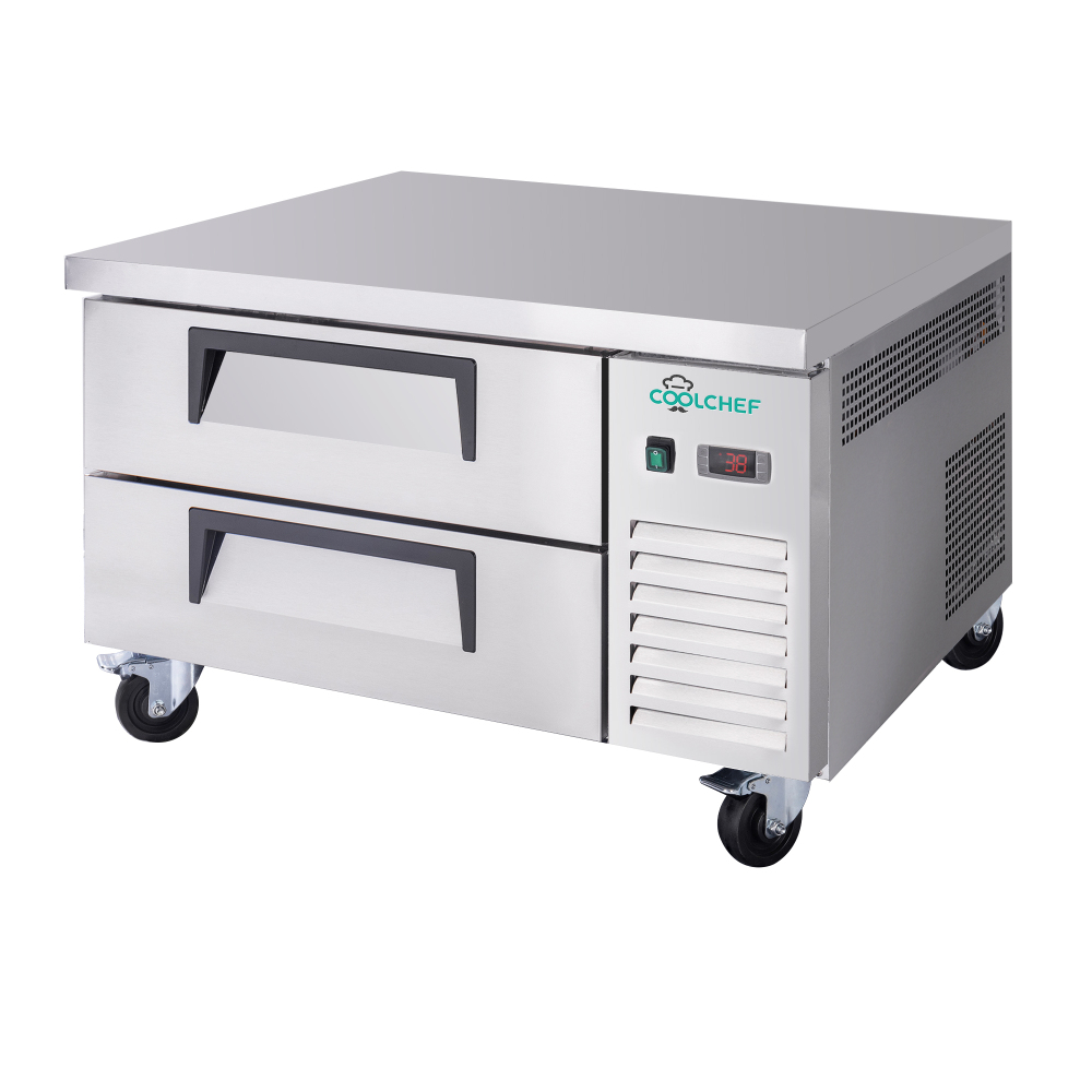 36 Inch Refrigerated Chef Base 2 Drawer Undercounter Refrigerator 6.5 Cu Ft 33 41F Ventilated Cooling R290