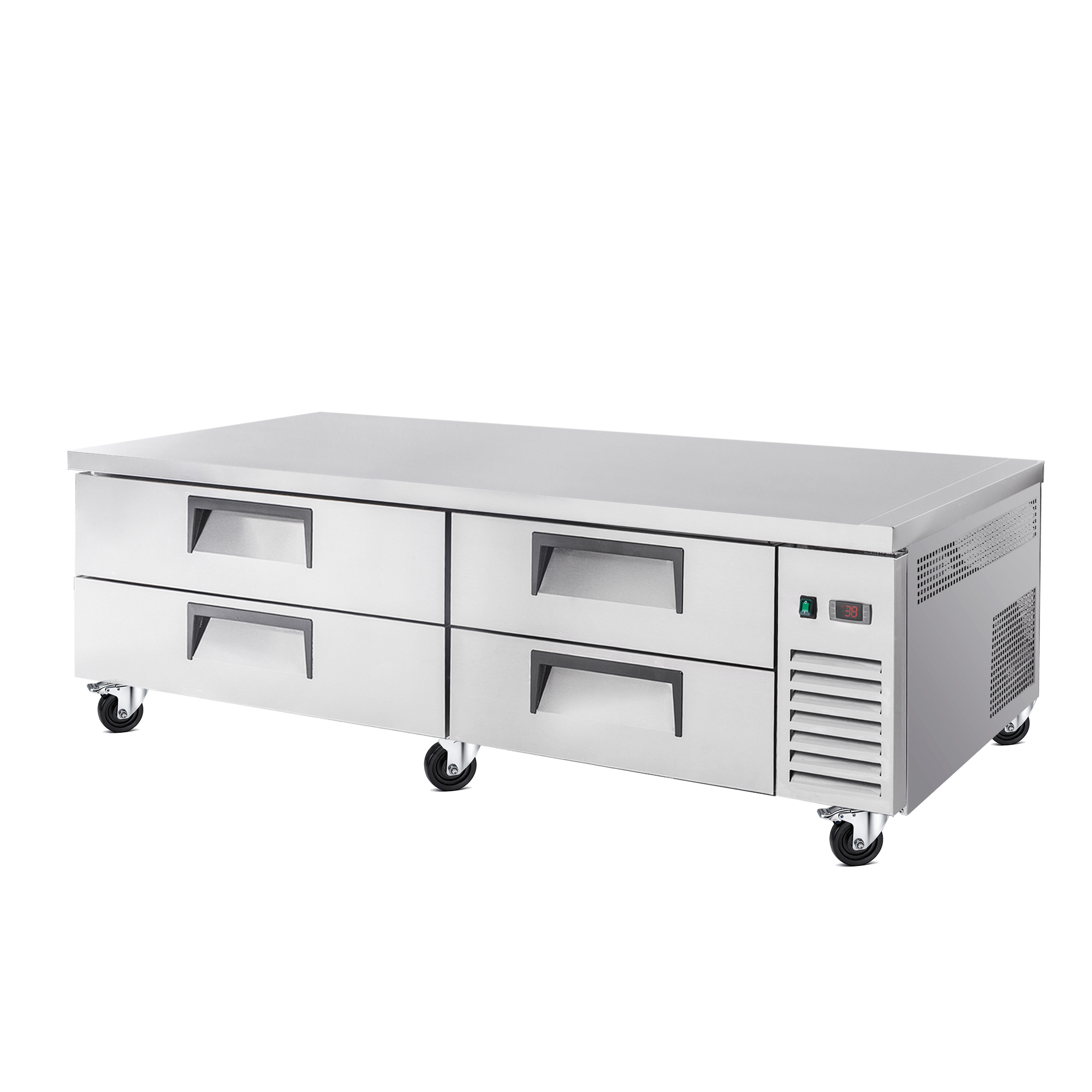 84 " Refrigerated Chef Base 4 Drawer Undercounter Refrigerator 19.1 Cu Ft R290 Ventilated Cooling