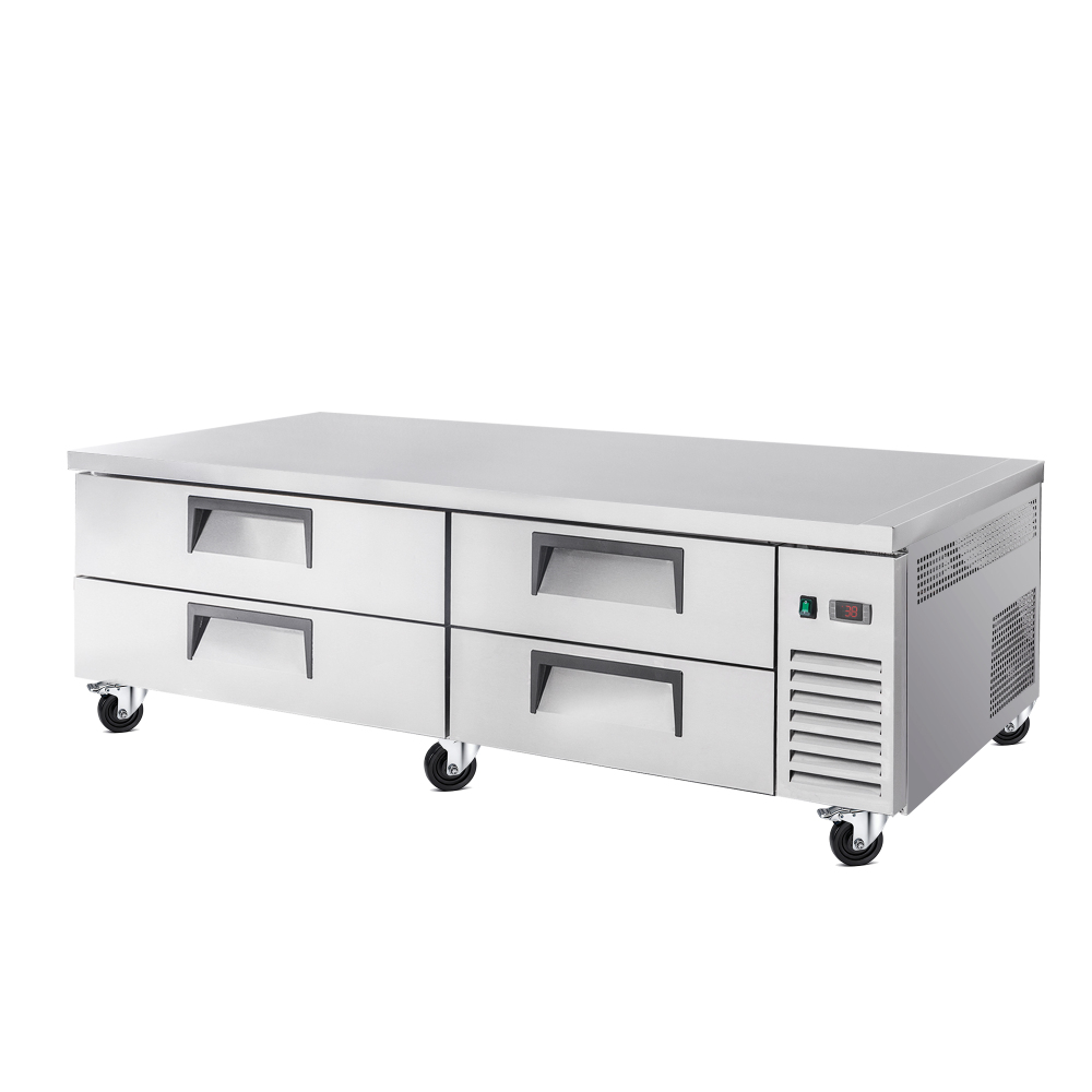 84 " Refrigerated Chef Base 4 Drawer Undercounter Refrigerator 19.1 Cu Ft R290 Ventilated Cooling
