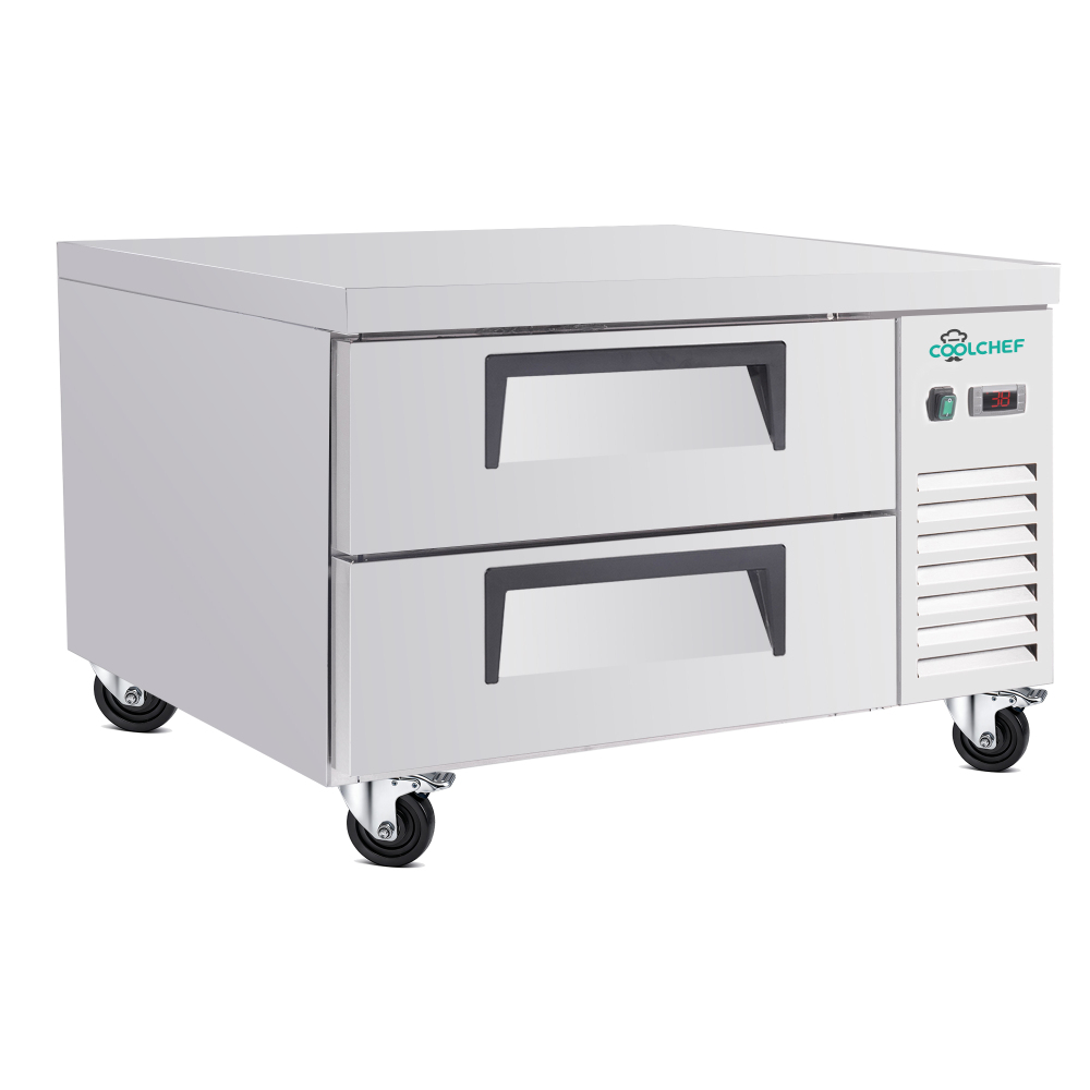 36 Inch Refrigerated Chef Base 2 Drawer Undercounter Refrigerator 6.5 Cu Ft 33 41F Ventilated Cooling R290