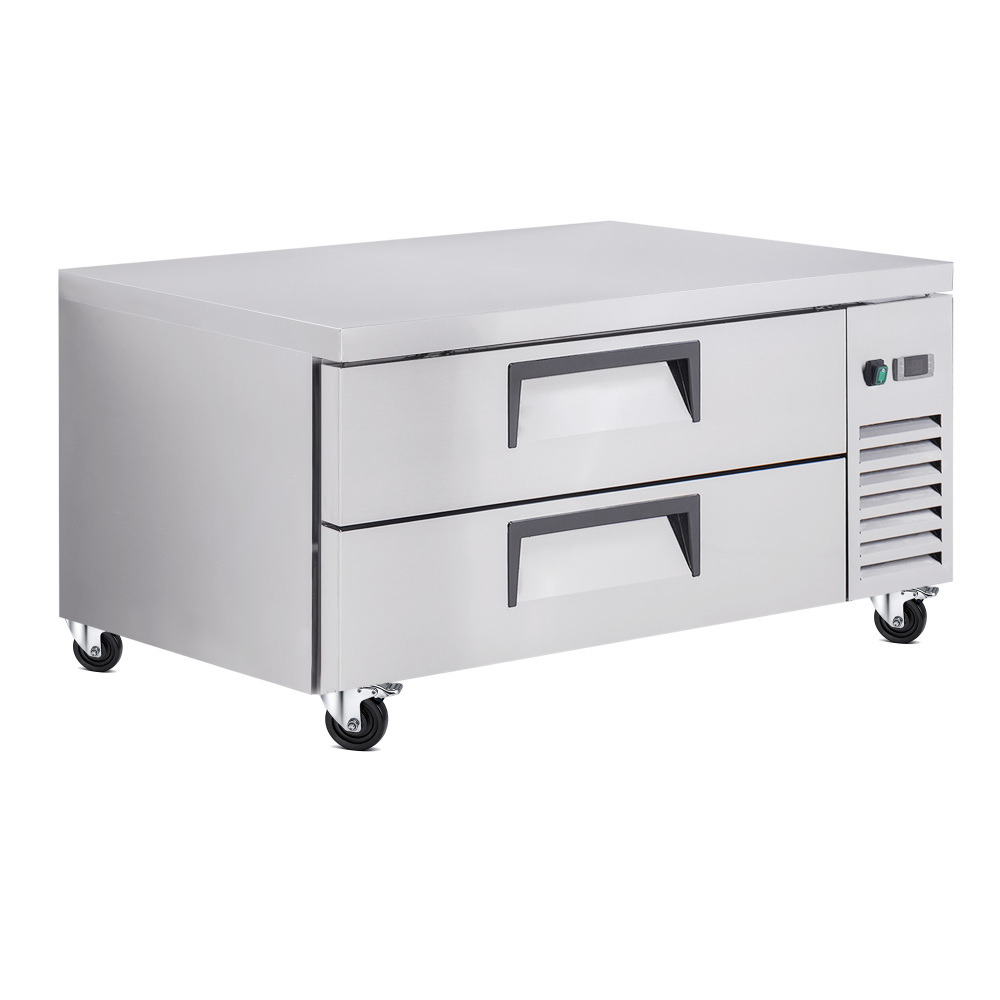 48" Refrigerated Chef Base 2 Drawer Undercounter Refrigerator 33 41F Ventilated Cooling