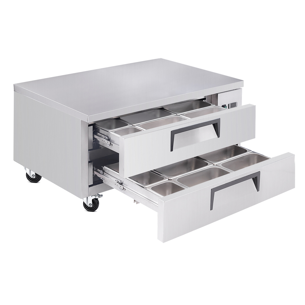 48" Refrigerated Chef Base 2 Drawer Undercounter Refrigerator 33 41F Ventilated Cooling
