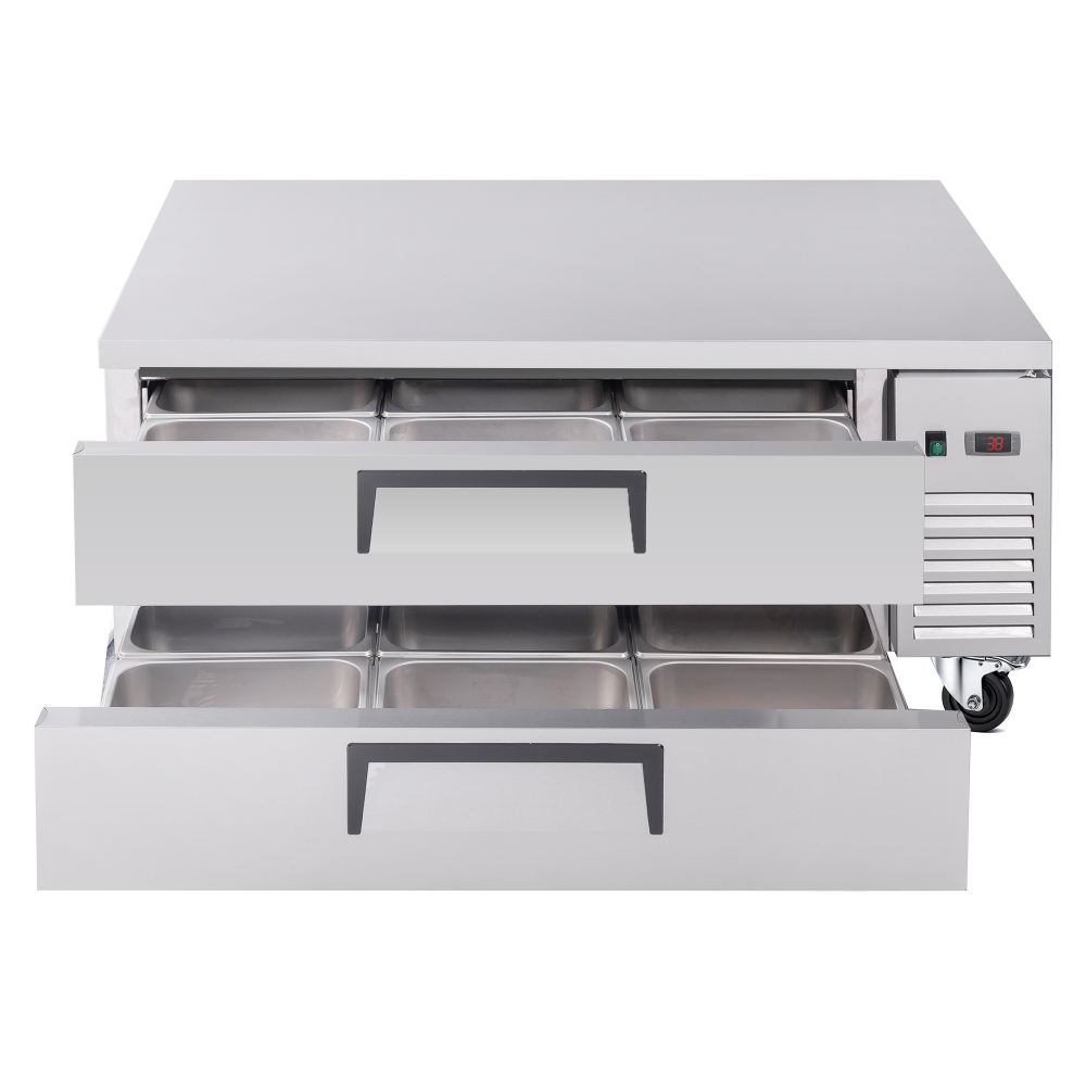 52 " Refrigerated Chef Base 2 Drawer Undercounter Refrigerator 10.5 Cu Ft 33 41F Ventilated Cooling R290 ETL DOE