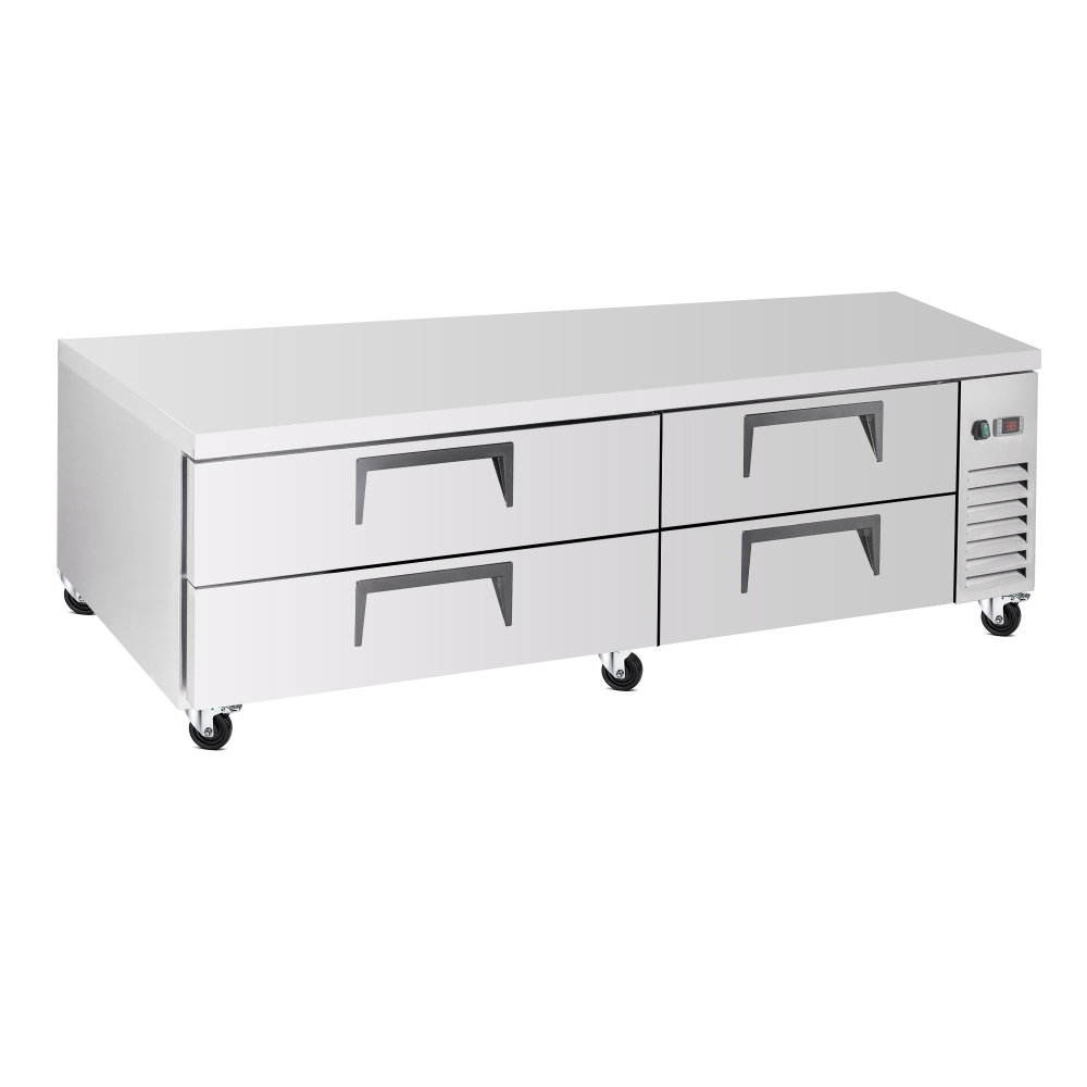84 " Refrigerated Chef Base 4 Drawer Undercounter Refrigerator 19.1 Cu Ft R290 Ventilated Cooling
