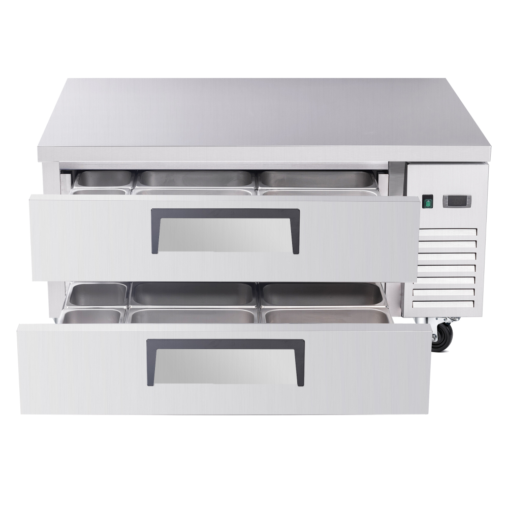 48" Refrigerated Chef Base 2 Drawer Undercounter Refrigerator 33 41F Ventilated Cooling