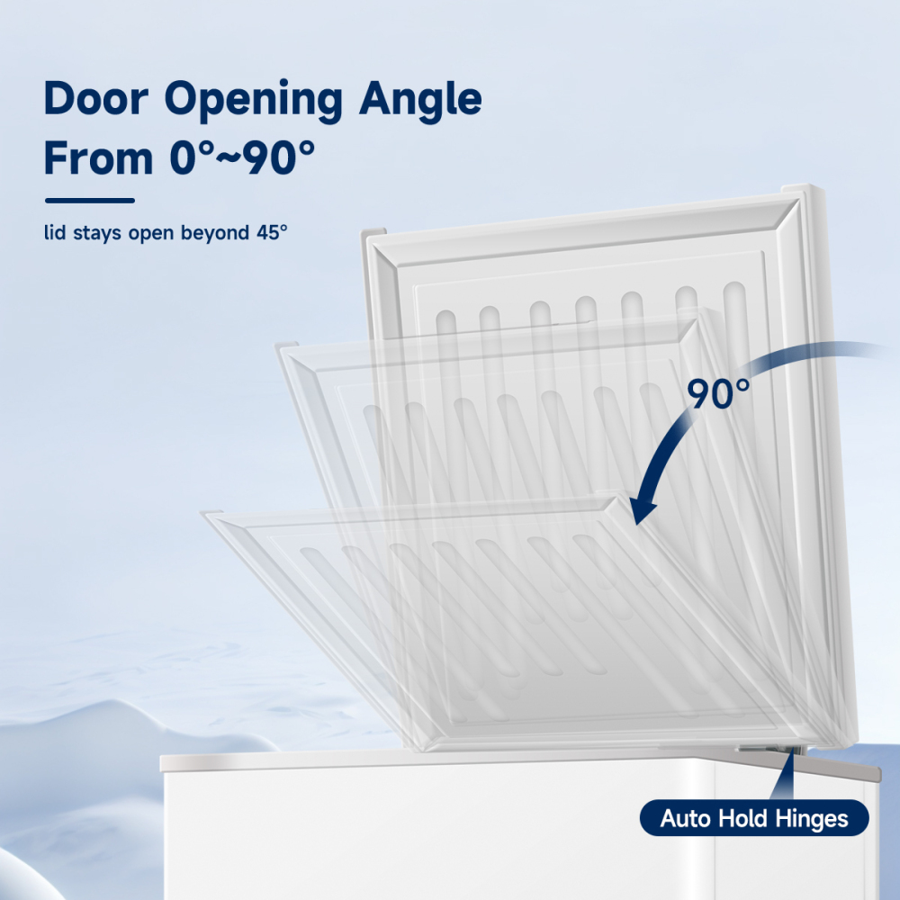 Chest Freezer 5.0 Cu.ft Solid Top Commercial Deep Chest Freezers with Lockable Stay-Open Lid Painted for Back-of-House Bulk Storage