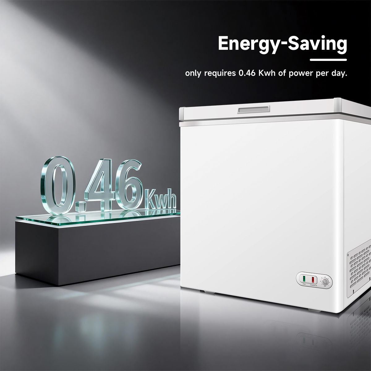 Chest Freezer 5.0 Cu.ft Solid Top Commercial Deep Chest Freezers with Lockable Stay-Open Lid Painted for Back-of-House Bulk Storage