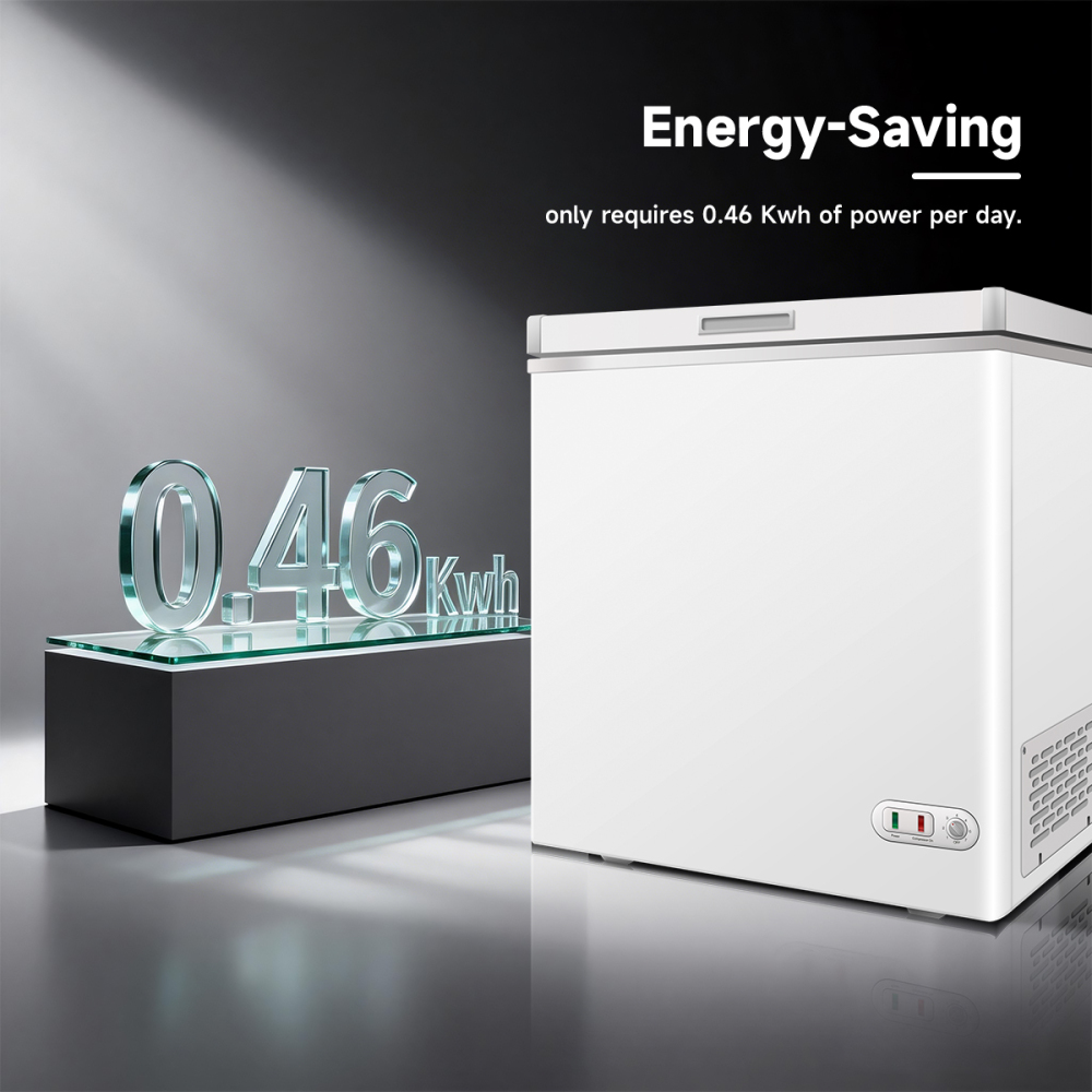 Chest Freezer 5.0 Cu.ft Solid Top Commercial Deep Chest Freezers with Lockable Stay-Open Lid Painted for Back-of-House Bulk Storage