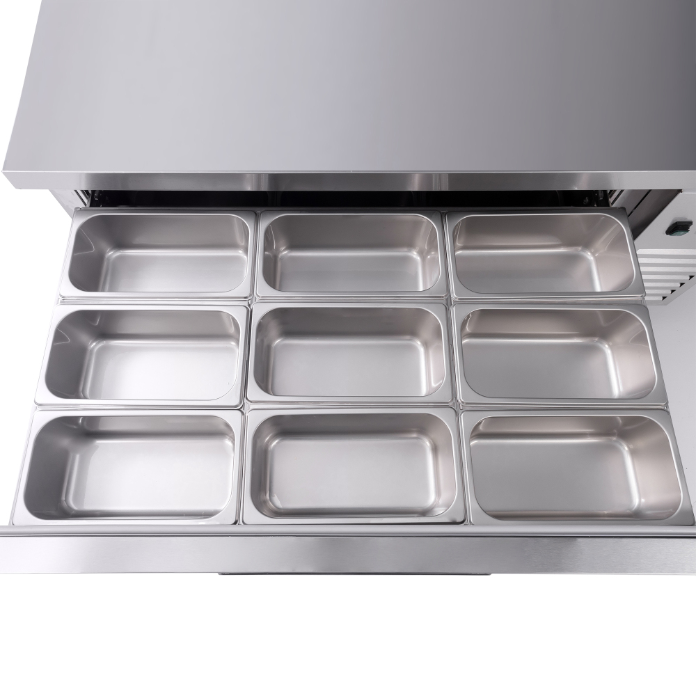52 " Refrigerated Chef Base 2 Drawer Undercounter Refrigerator 10.5 Cu Ft 33 41F Ventilated Cooling R290 ETL DOE