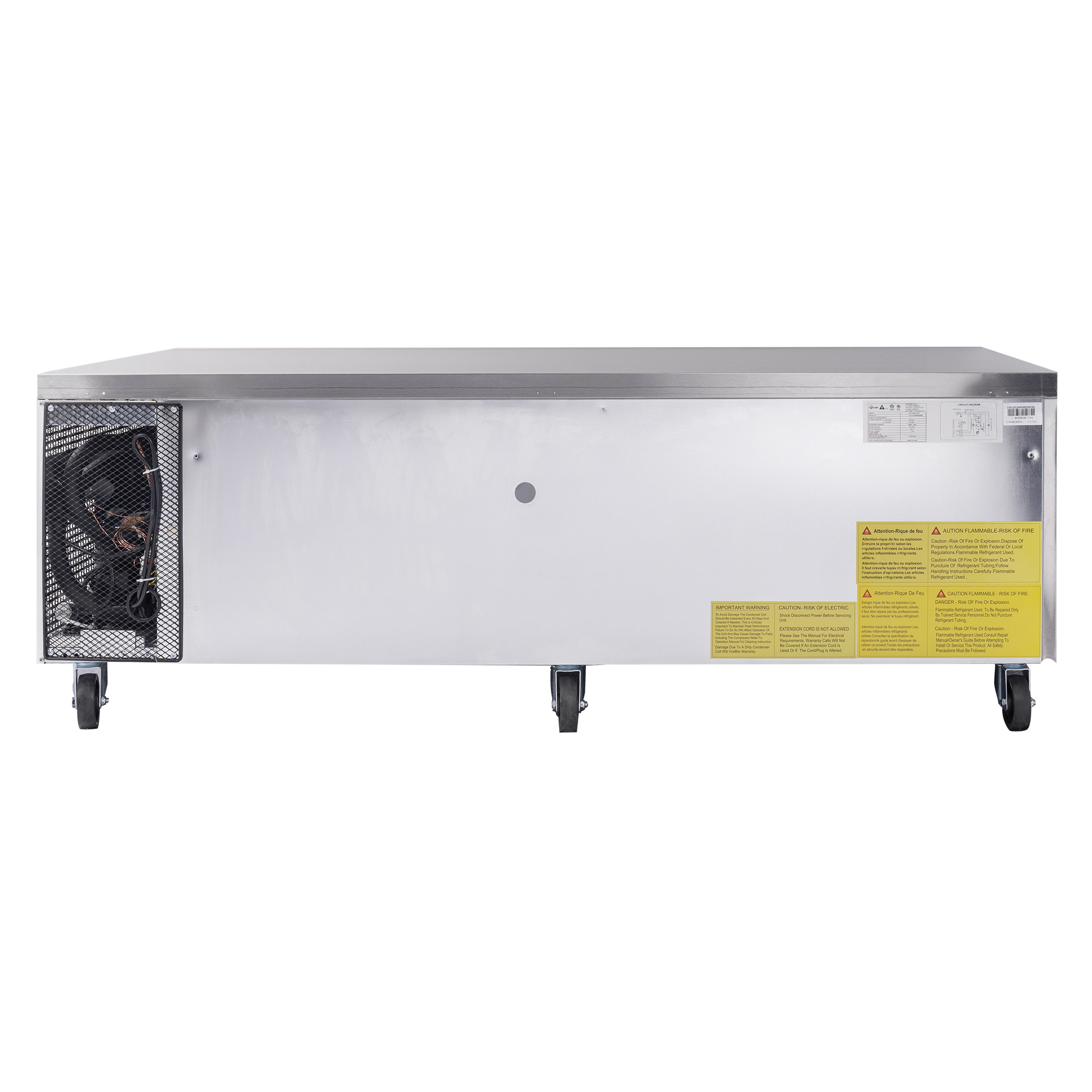 72 " Refrigerated Chef Base 4 Drawer Undercounter Refrigerator Ventilated Cooling Auto Defrost ETL NSF