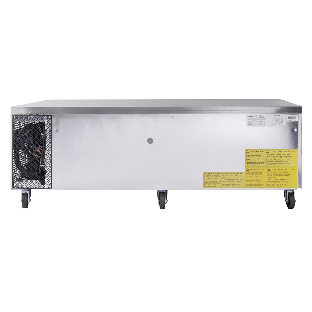 72 " Refrigerated Chef Base 4 Drawer Undercounter Refrigerator Ventilated Cooling Auto Defrost ETL NSF